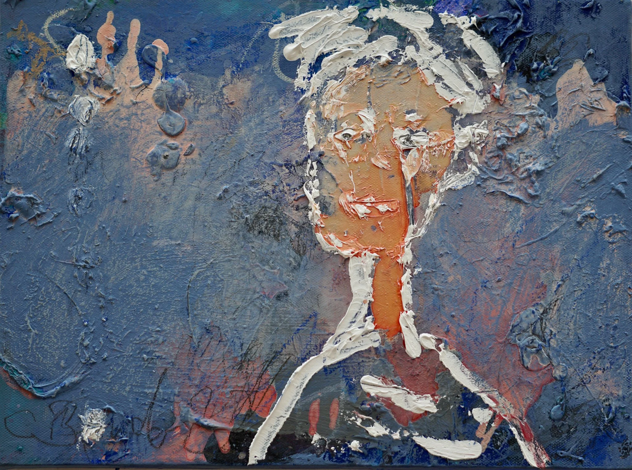 Gemälde aus der Serie "Köpfe auf Leinwand" von Malerin Christine Bender