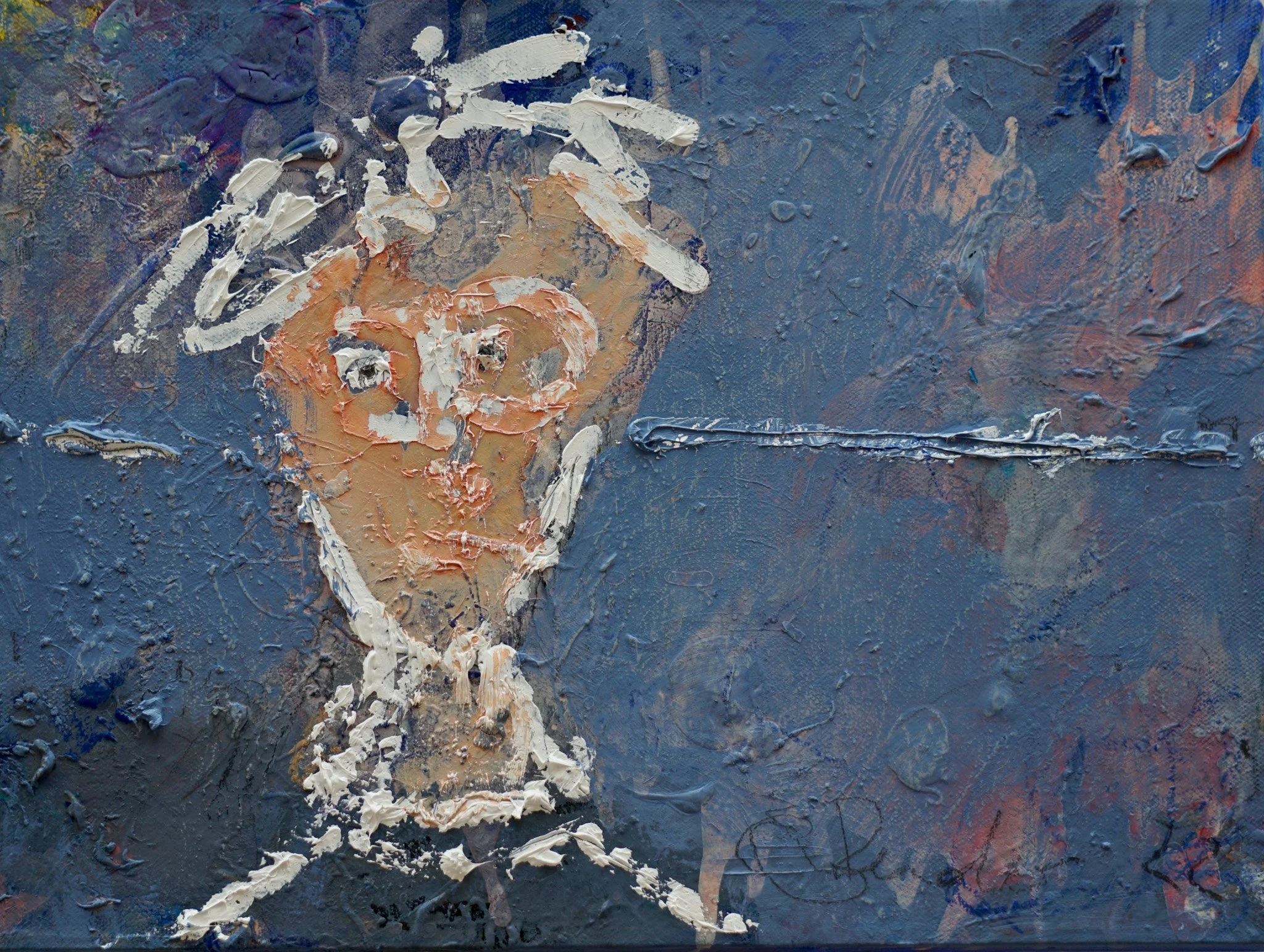 Gemälde aus der Serie "Köpfe auf Leinwand" von Malerin Christine Bender