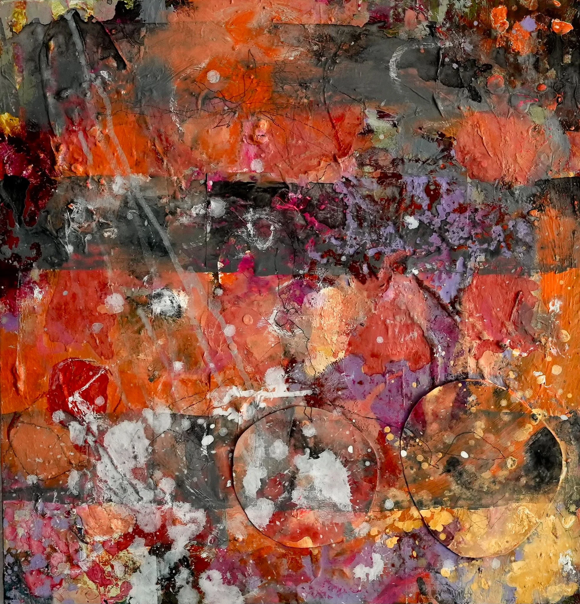 Abstraktes Gemälde auf Leinwand von Malerin Christine Bender