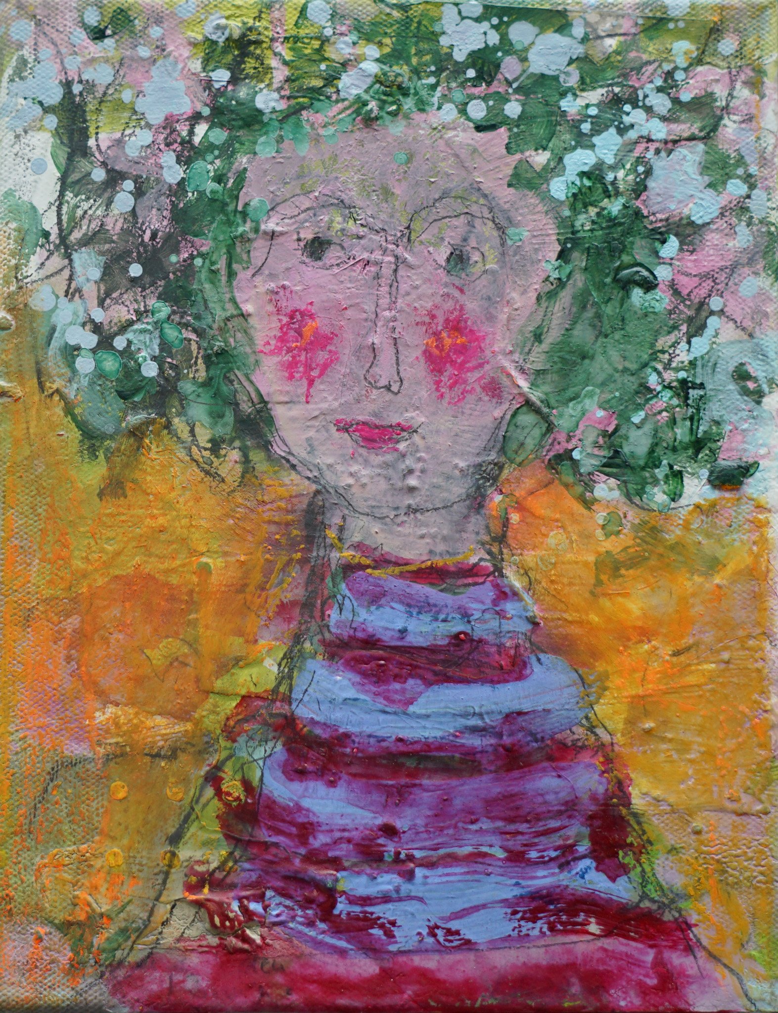 Gemälde aus der Serie "Köpfe auf Leinwand" von Malerin Christine Bender