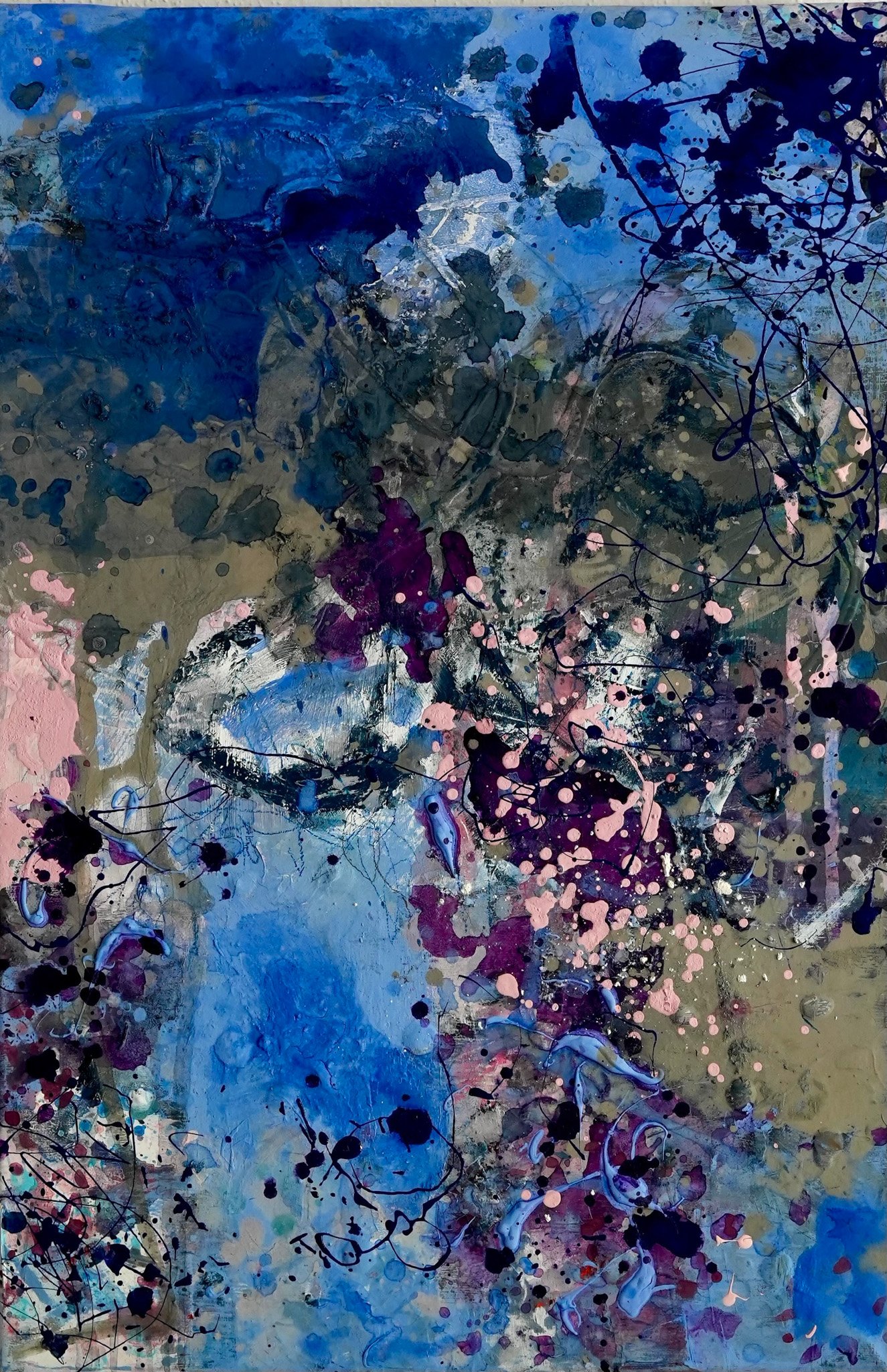 Abstraktes Gemälde auf Leinwand von Malerin Christine Bender