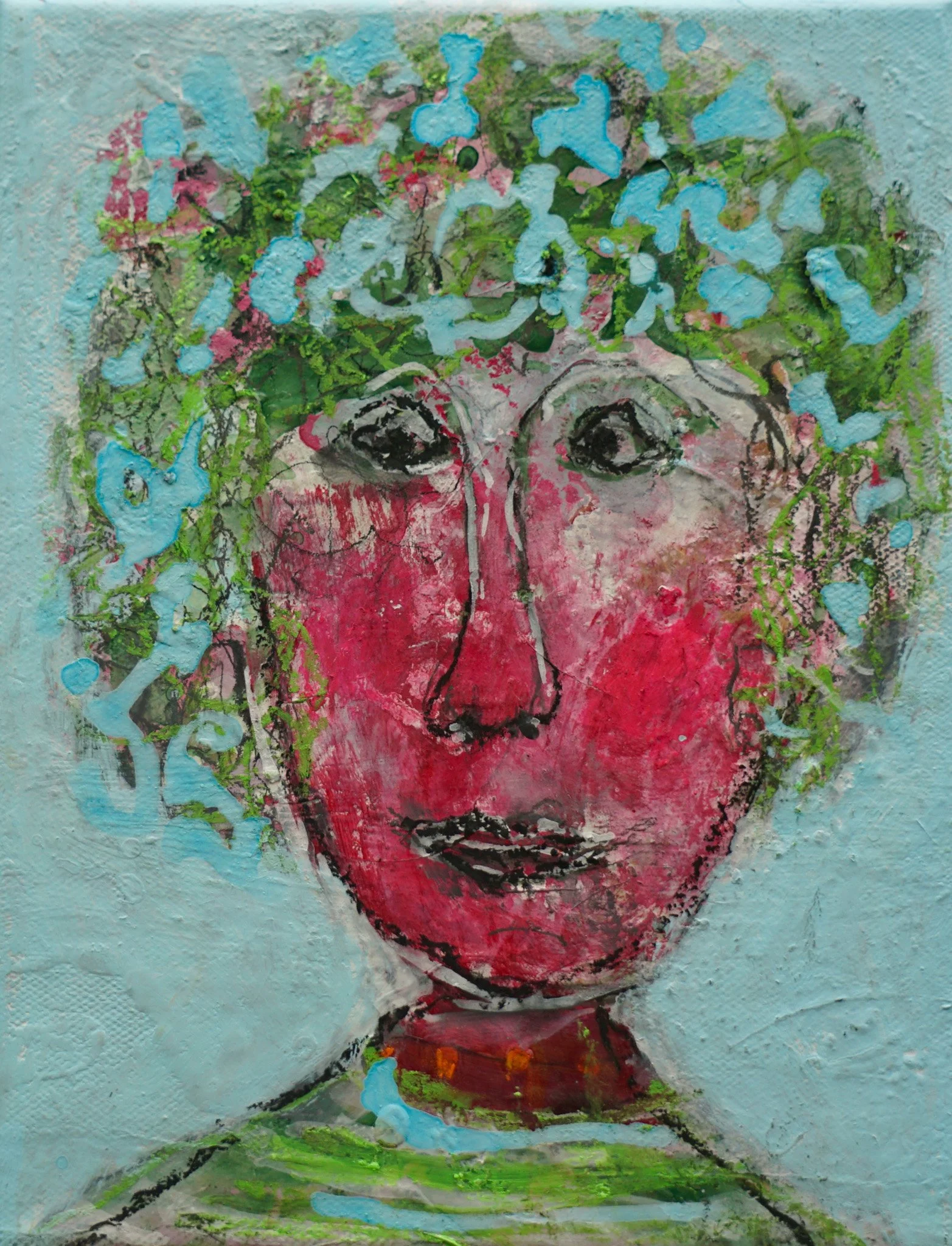 Gemälde aus der Serie "Köpfe auf Leinwand" von Malerin Christine Bender