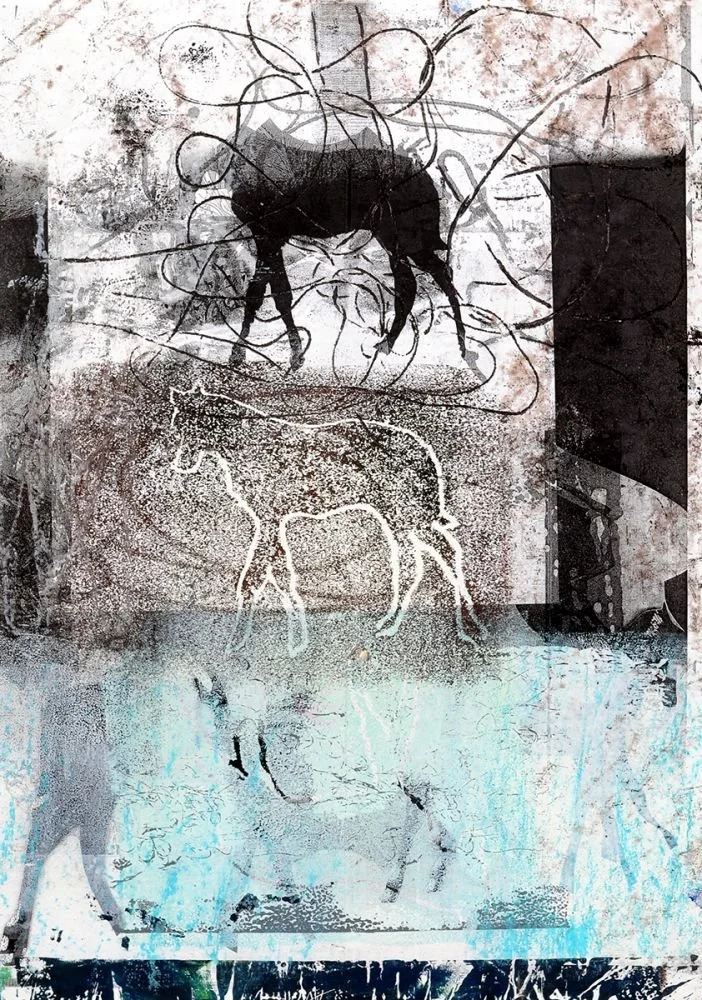 Kunstwerk auf Papier aus der Serie "Junges Glück" von Malerin Christine Bender