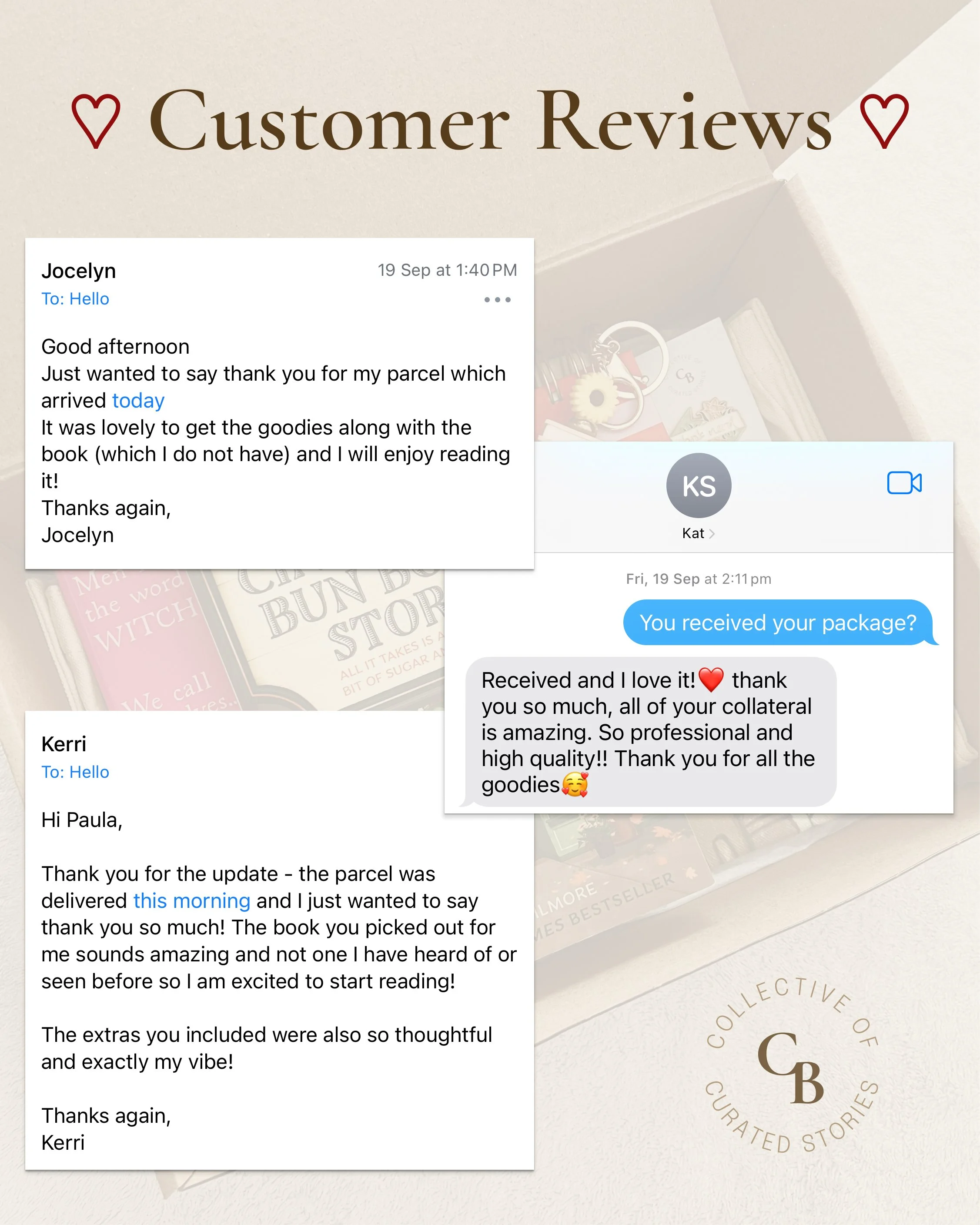 Three Customer Reviews on the book boxes and inserts.jpg