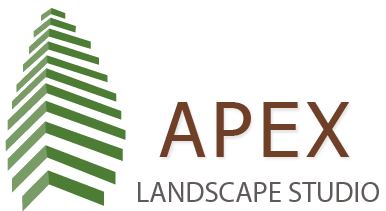 Logo of Apex Landscape Studio featuring a stylized green tree next to the company name.