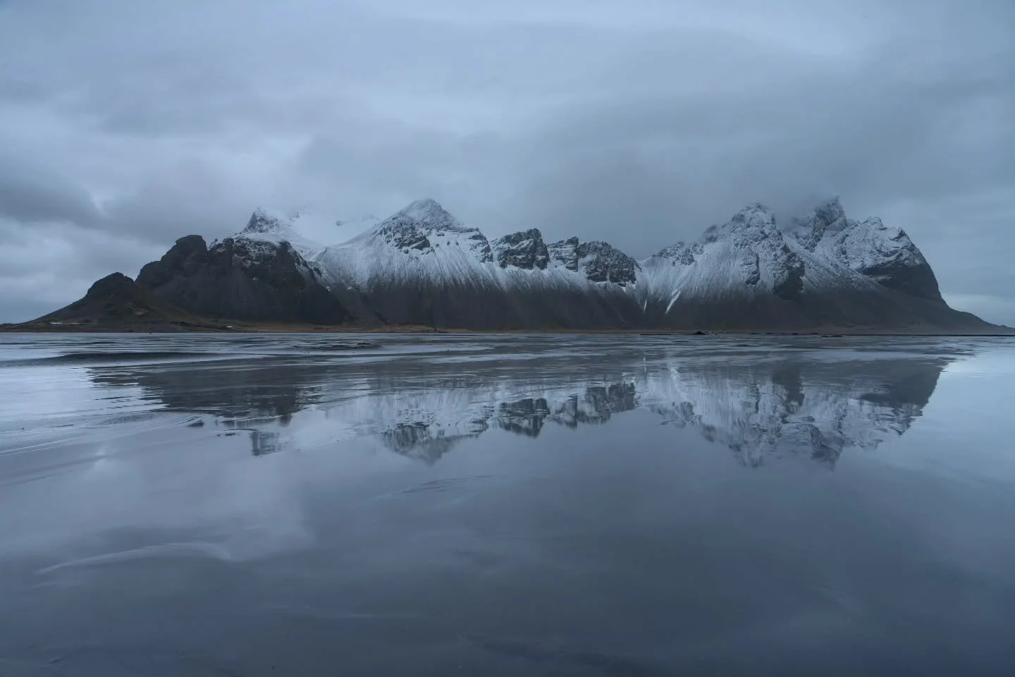 This location is beautiful, regardless of the weather but I'm happy to have seen it in these gloomy conditions. It's not hard to imagine a dragon coming around the mountain!

📍Vestrahorn, Iceland
📸 Sony a7iv, Sony FE 16-35 F2.8
⚙️ 2&quot; - F11 - i