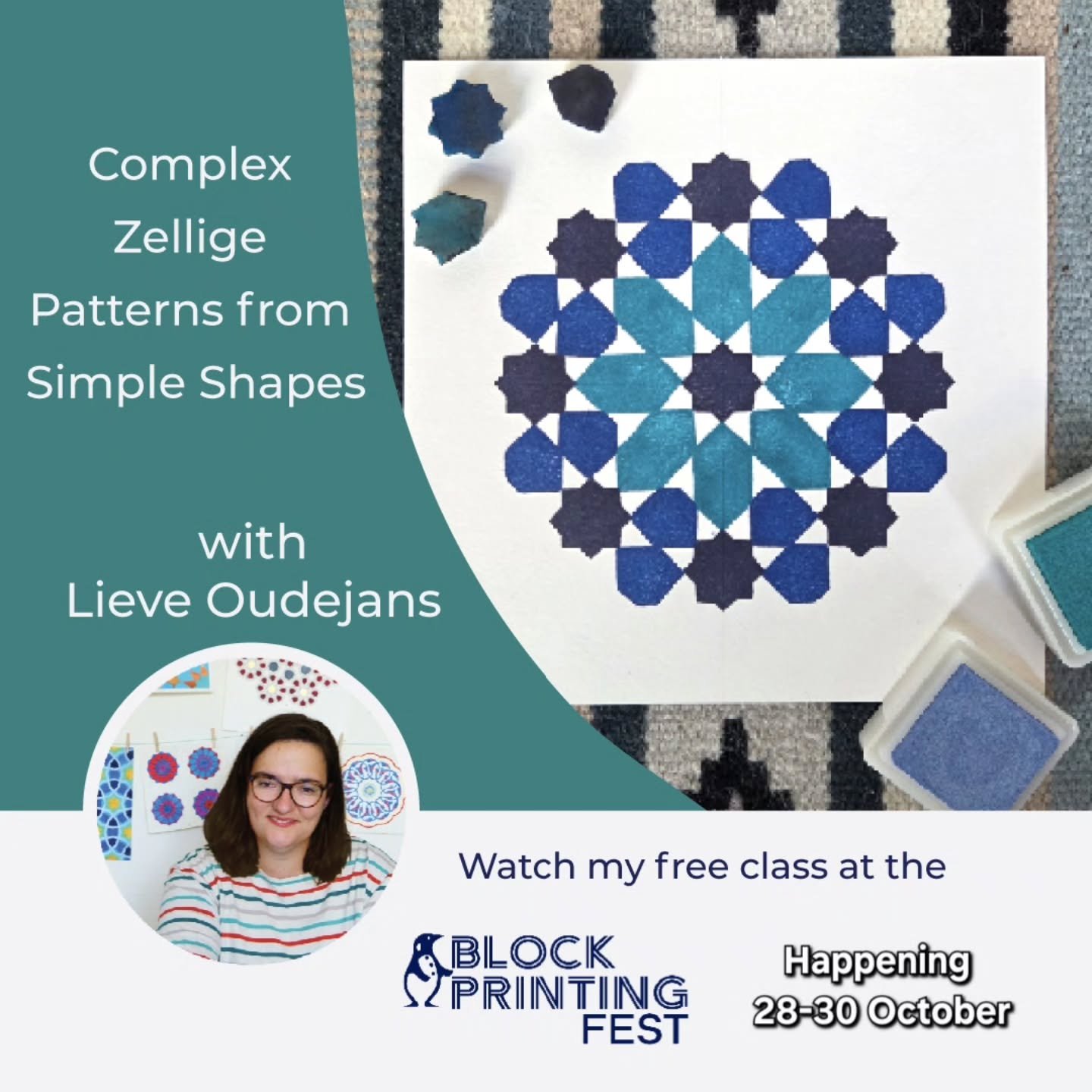I&rsquo;m thrilled to share that I&rsquo;ll be teaching at Block Printing Fest this year!

This 3-day online summit (Oct 28-30) hosted by @3dottedpenguins brings together some incredible block printers and pattern makers, and I can&rsquo;t wait to be