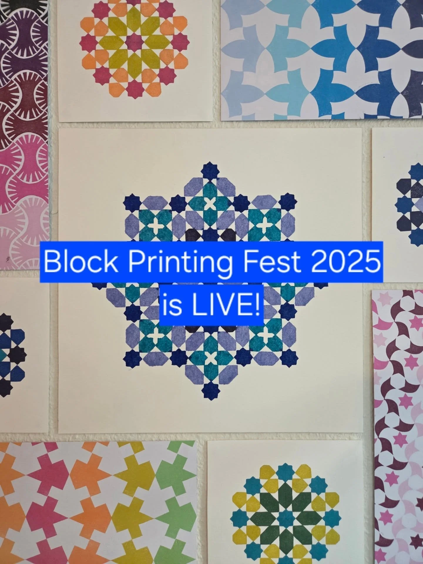 Block Printing Fest 2025 is LIVE! From right now, you can access today's sessions of this 3 day free event. You can still sign up! Comment below and I'll send you the link. 

My own session, where I'll be showing how to make Zellige designs using Blo