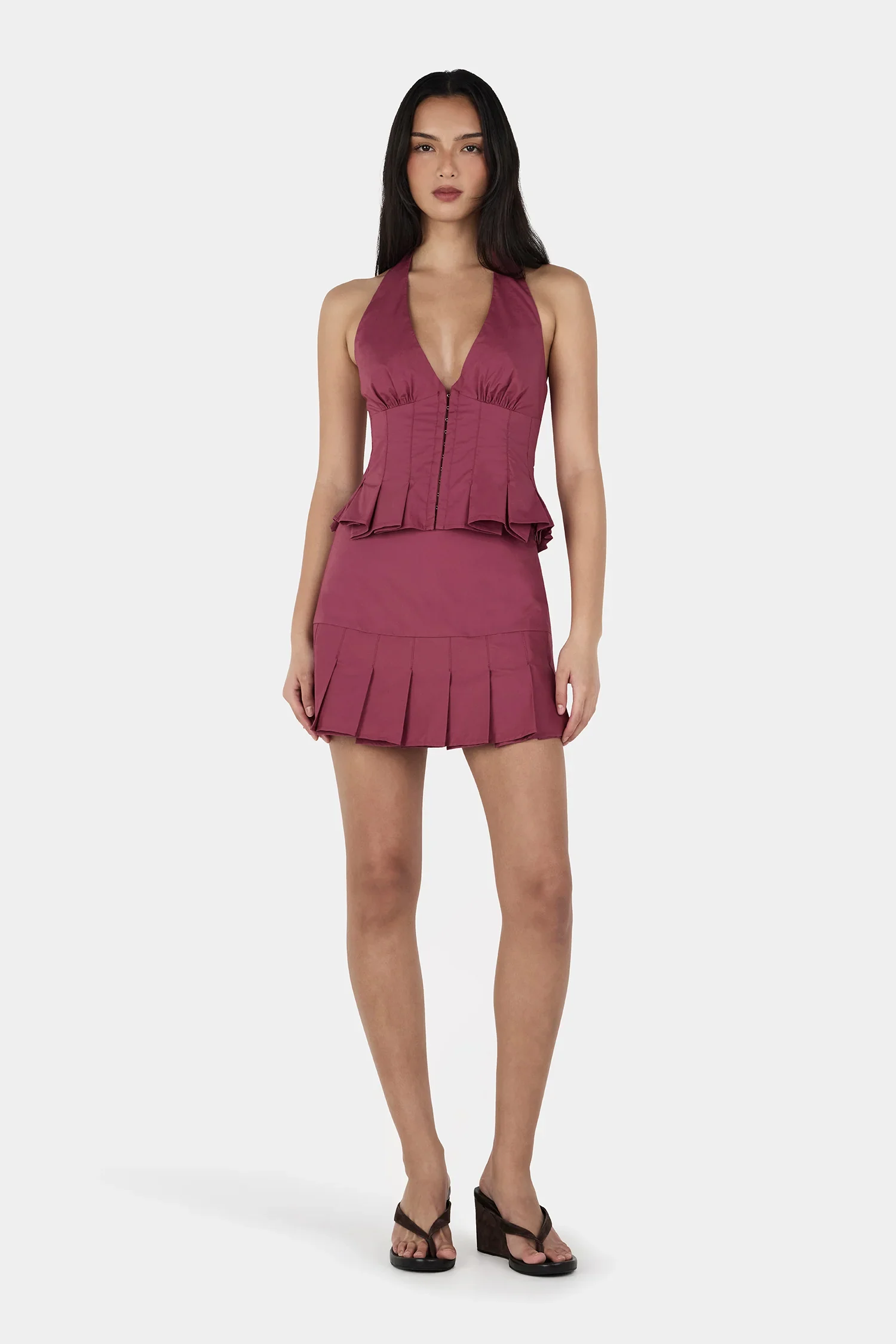 OWNLEY | LAURA MINI SKIRT - RASPBERRY