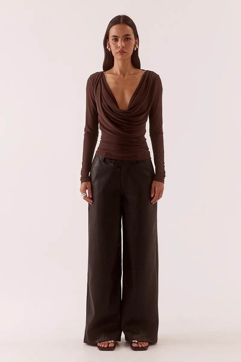 SOVERE STUDIO - MYRIAD DRAPE TOP – RUM RAISIN - PERTH BOUTIQUE ELISAB.webp