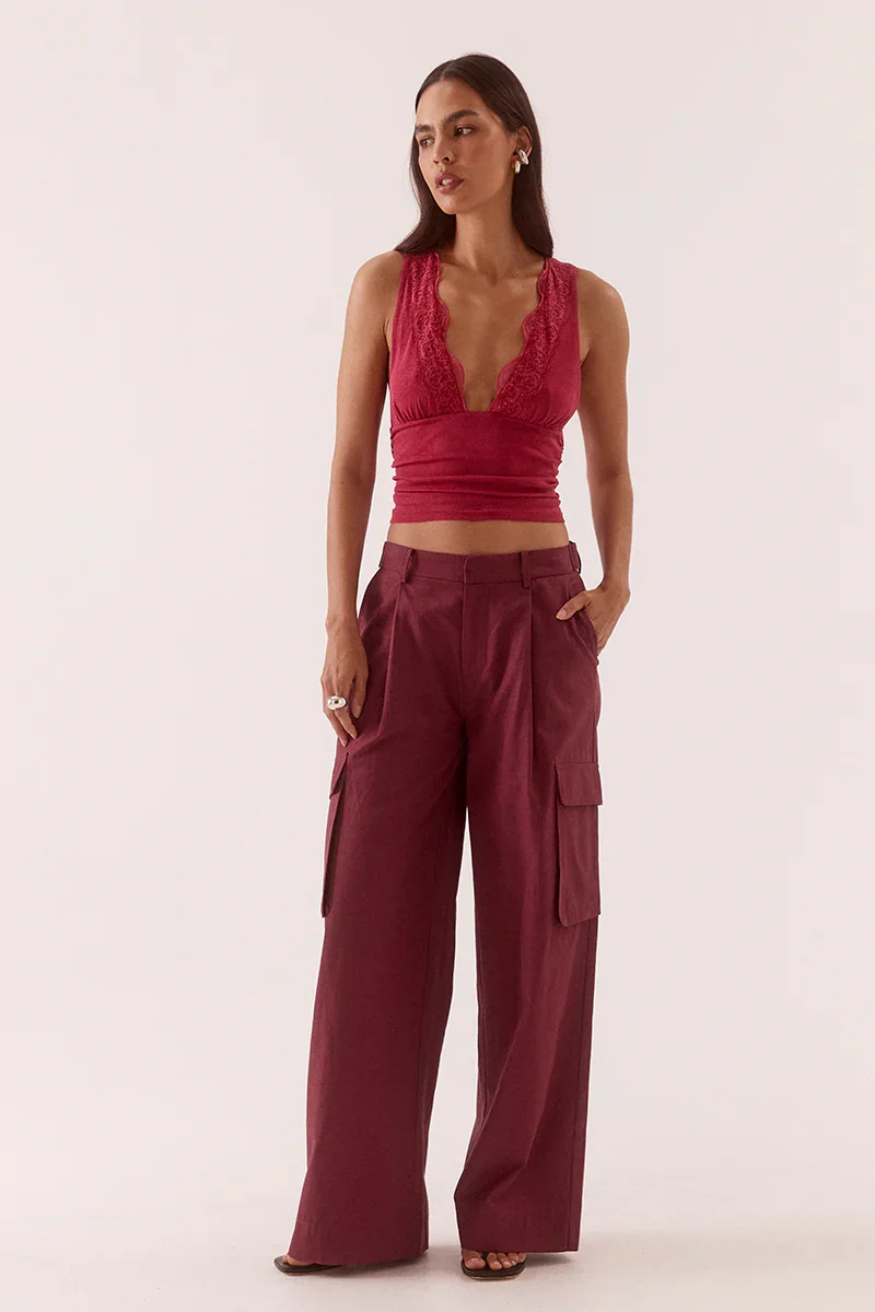 SOVERE STUDIO | SABINE CARGO PANTS - VINO