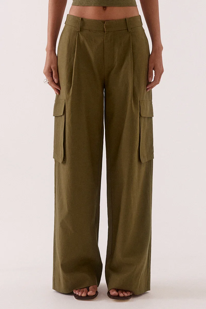 SOVERE STUDIO - SABINE CARGO PANTS - KHAKI - PERTH BOUTIQUE ELISAB 1.webp
