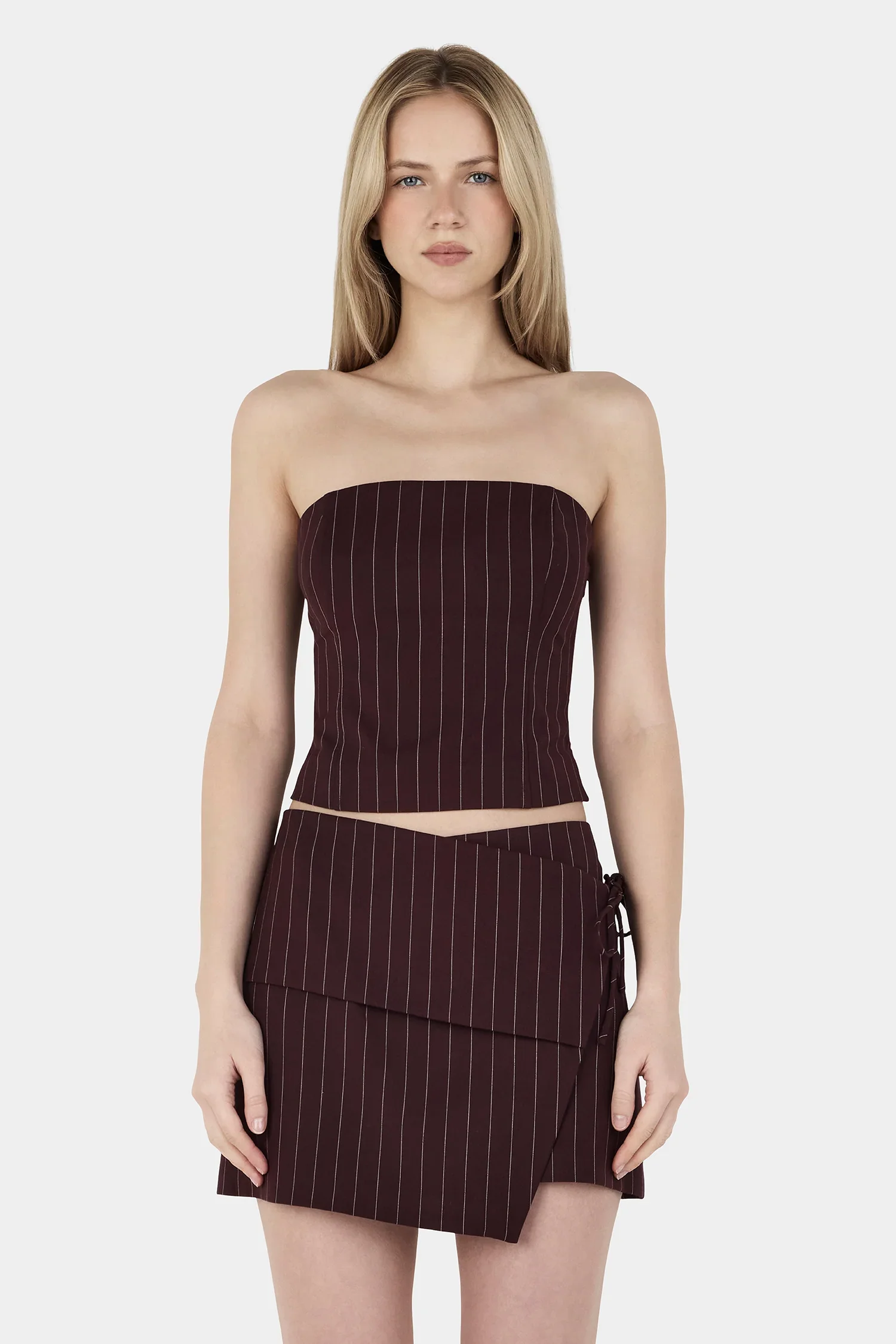 OWNLEY | DAYLAN CORSET - CHERRY CHOC STRIPE