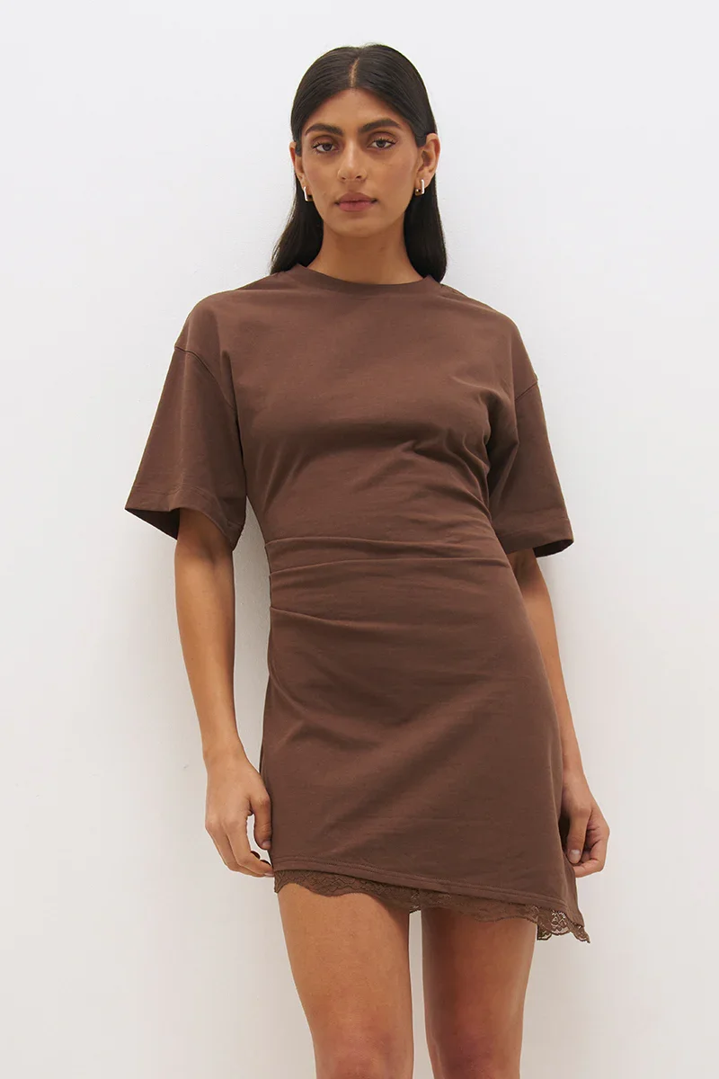 MON RENN | LIORA MINI DRESS - FUDGE