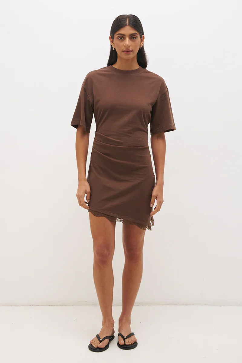 ELISAB PERTH BOUTIQUE - LIORA MINI DRESS - FUDGE.webp