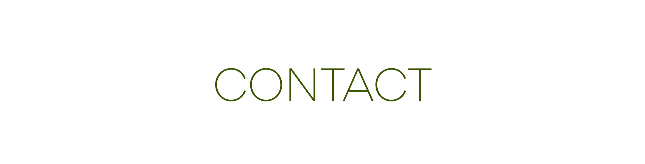 A black background with the text 'Contact' in thin, green letters centered in the middle.
