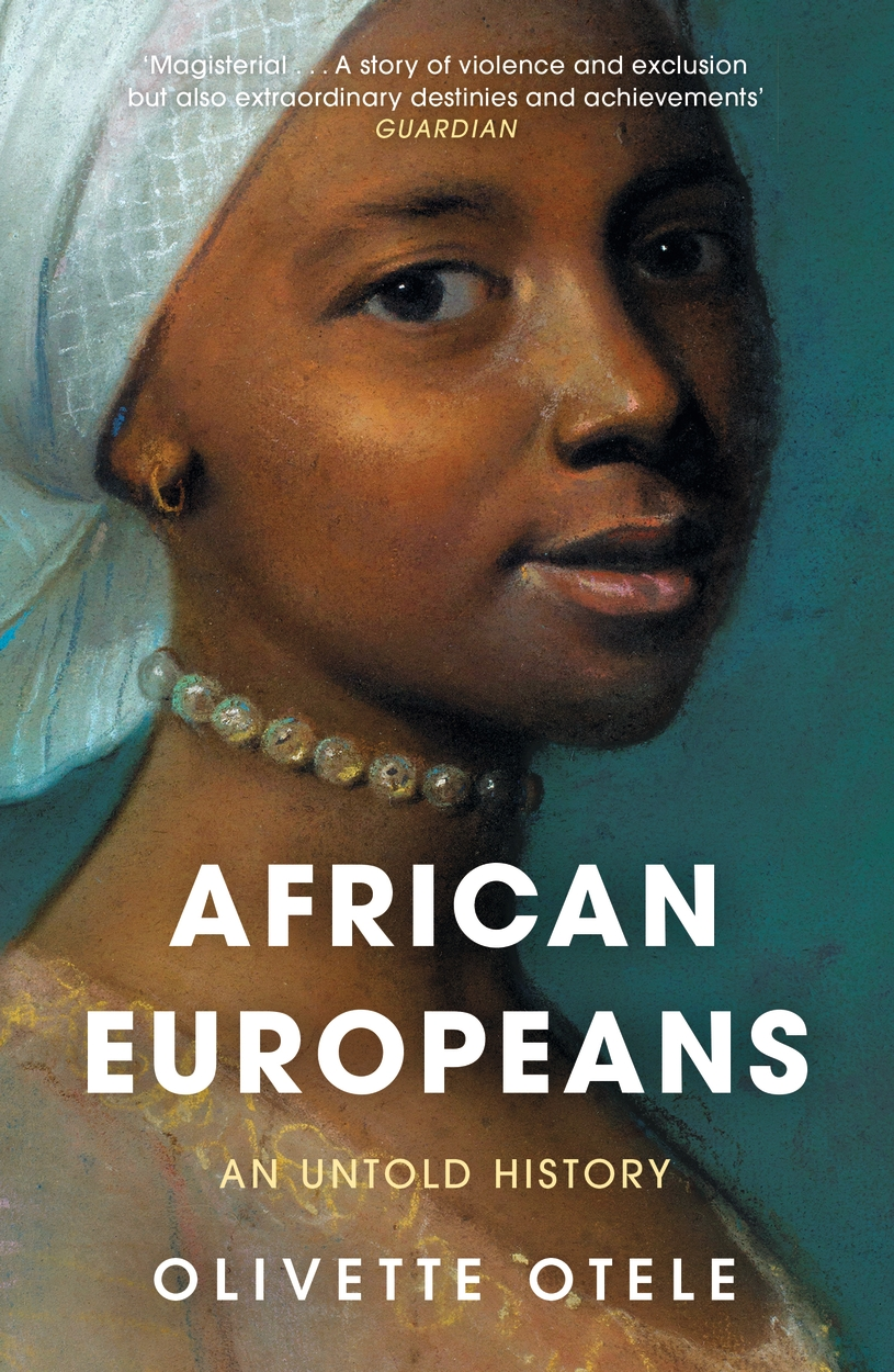 Book cover titled 'African Europeans: An Untold History' by Olivette Otele featuring a portrait of an African woman in traditional clothing and jewelry.