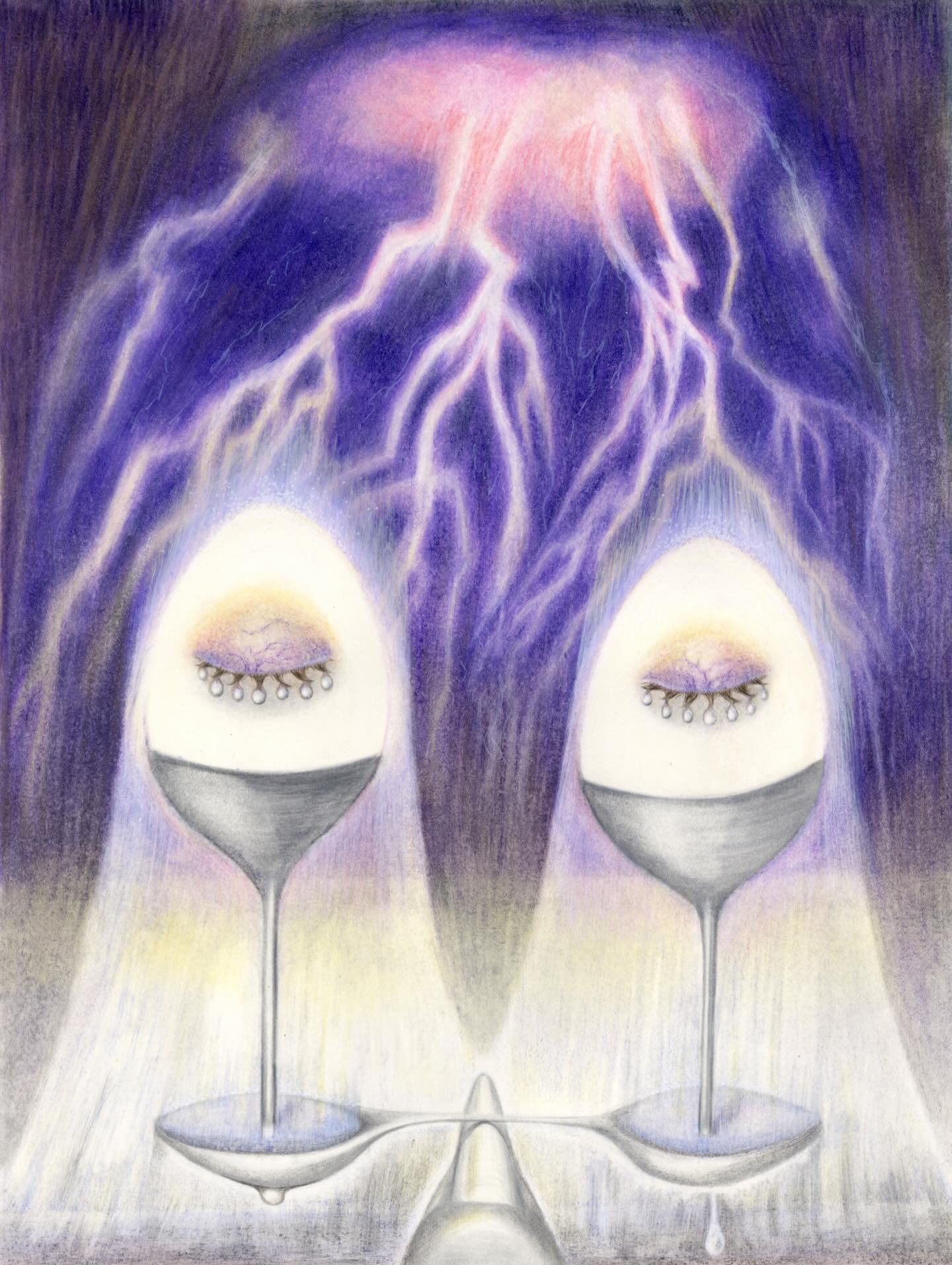 Weighing The Options 🥂 Through this series, 𝔬𝔣𝔣-𝔪𝔢𝔡𝔰 𝔣𝔞𝔦𝔯𝔶𝔱𝔞𝔩𝔢, I explore the edges of my consciousness, reality, and imagination. The aim is to bring intuition to the forefront, to listen to it, and to give it free rein. Feelings of