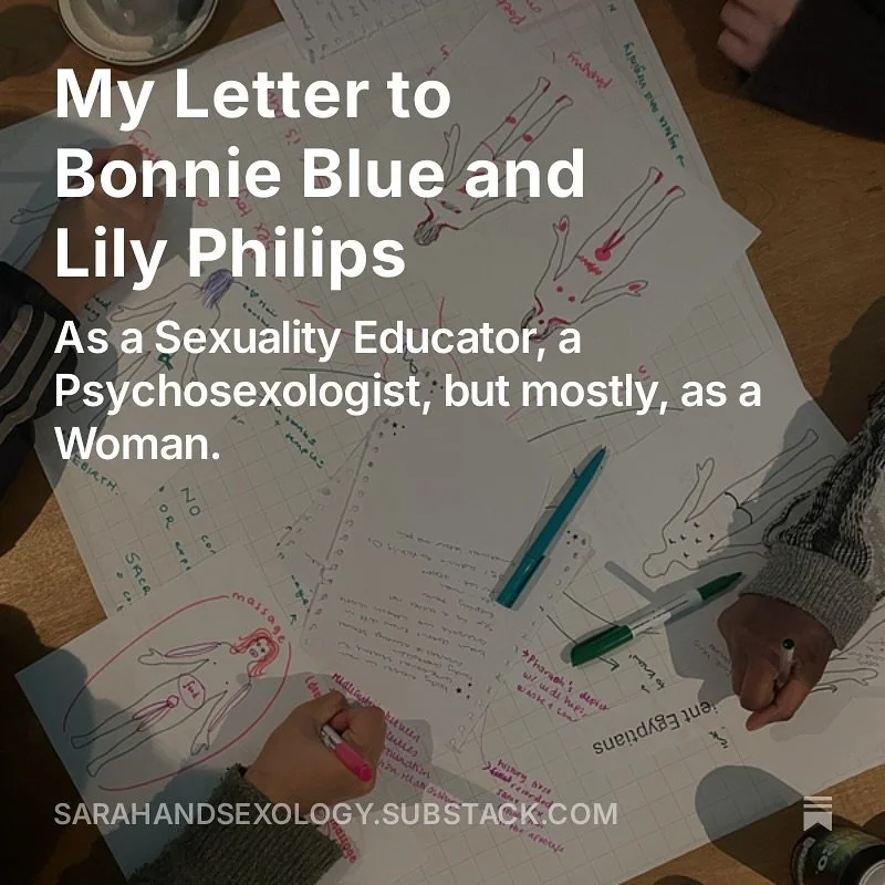 💌 An Open Letter to Bonnie Blue and Lily Philips 💌
A while ago, I wrote this letter but since the topic has come up again, and I feel it&rsquo;s worth sharing here too. 

As a sexologist and educator, I often reflect on the role public figures play