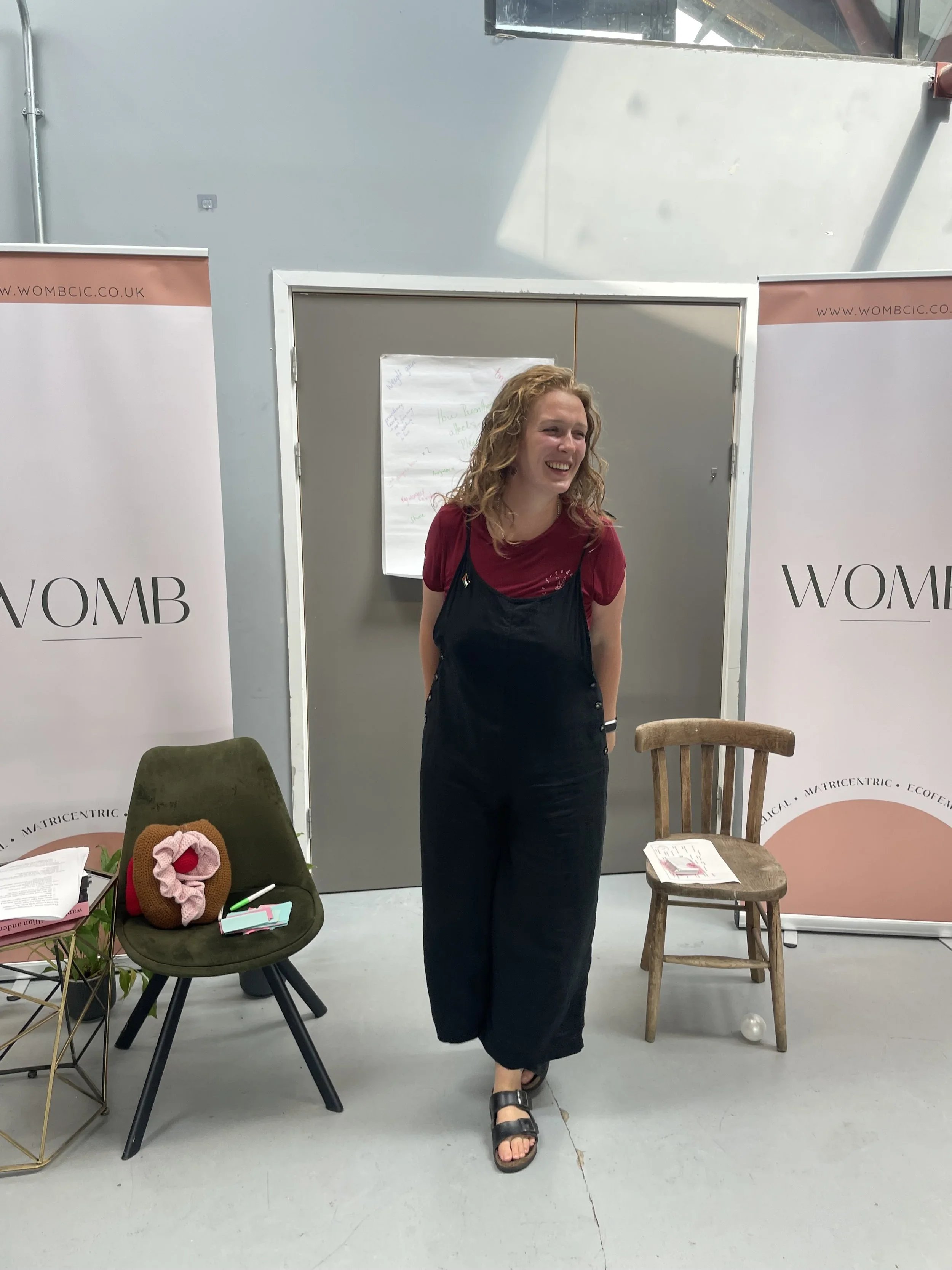 Sarah Peart presenting an adult sexology workshop at a live festival event