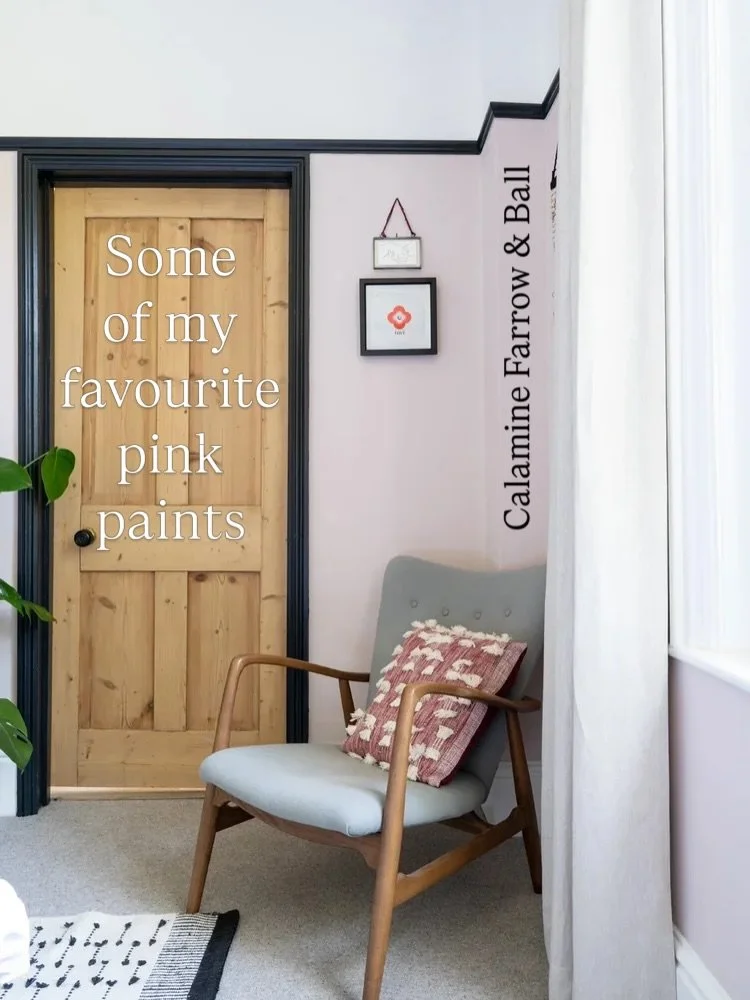 Pink is like a warm hug of a room. 

Psychological studies indicate that pale pink spaces induces feelings of calmness, relaxation, and tenderness, making it effective for reducing anxiety. 

Thea are some of my favourite pinks: 

Calamine @farrowand