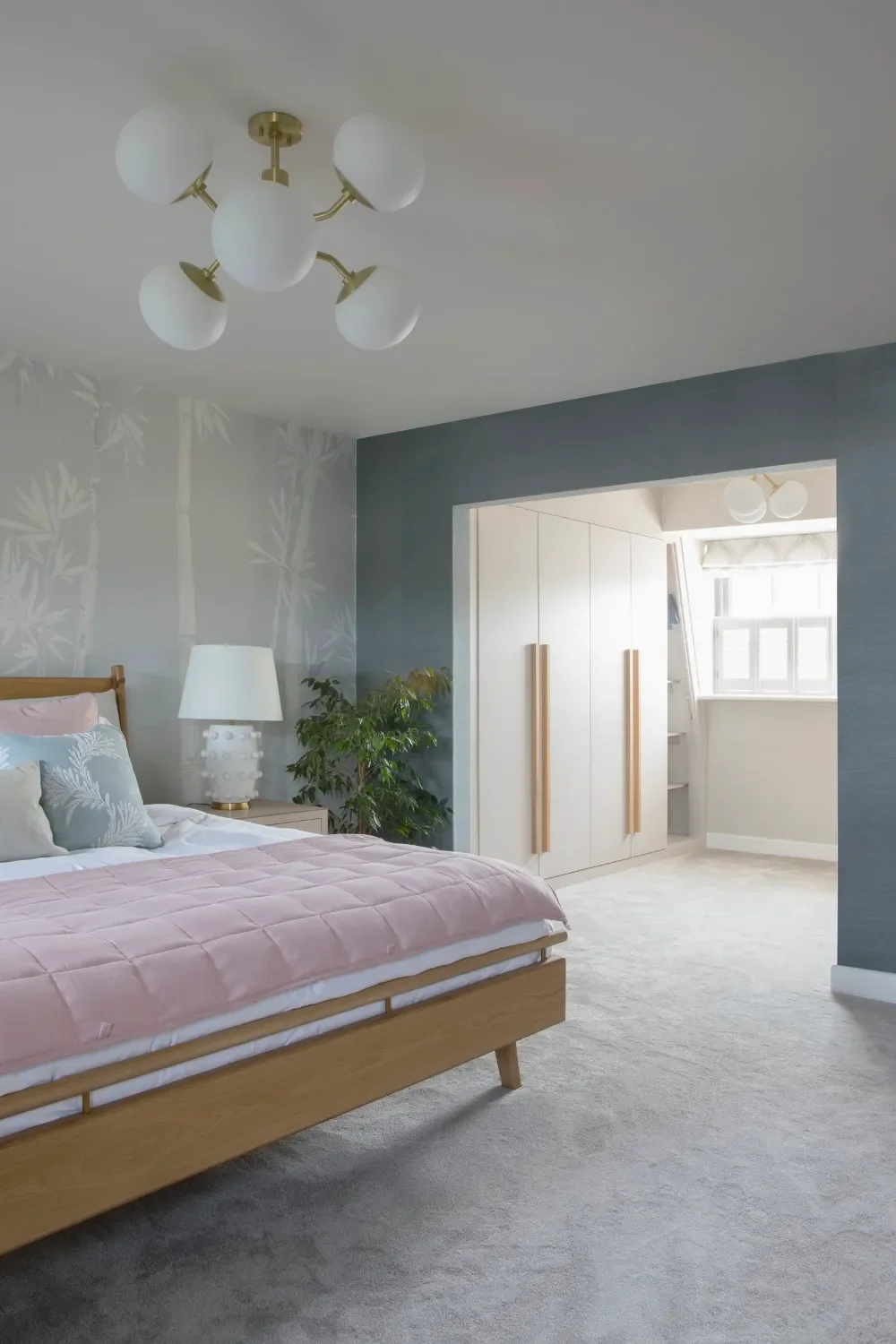 master-bedroom-with-bespoke-wardrobe Kent Michelle Shakallis Interiors.webp