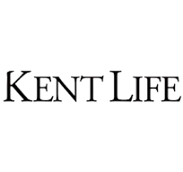 Kent Life Magazine Logo written in black text on a white background with a slightly reflective surface.