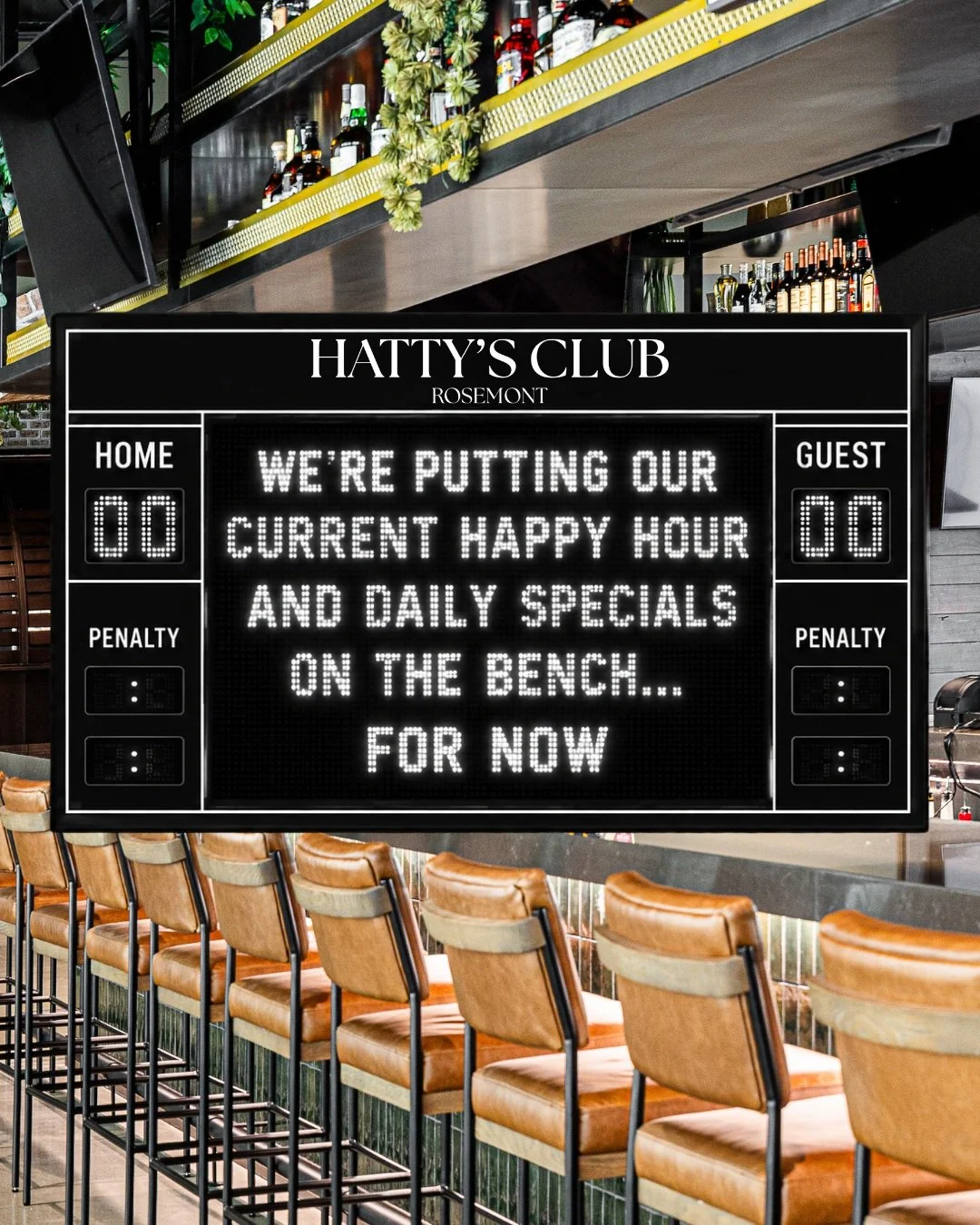 As we get ready for hockey season, we're putting our current happy hour and daily specials on the bench. Keep an eye out for a brand-new game plan of food and drink specials coming soon with puck drop 🏒