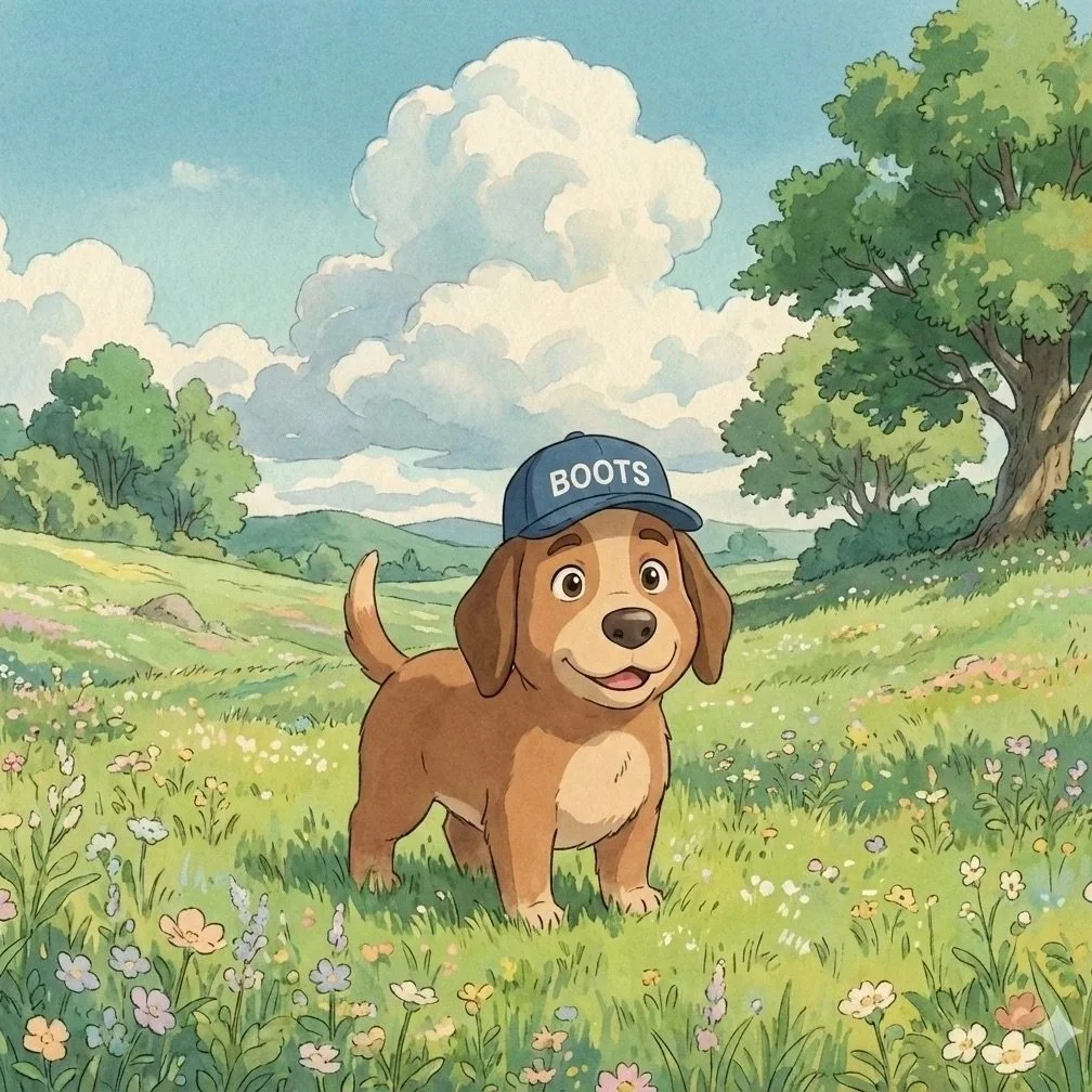 Boots the AI mascot for Boots On The Ground AI - image prompting.   Helping small business owners with AI-powered solutions.