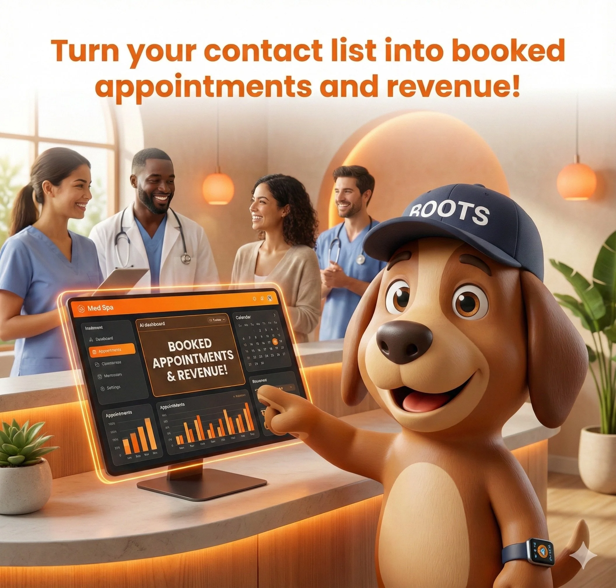 Boots the AI mascot for Boots On The Ground AI - image prompting.   Helping small business owners with AI-powered solutions.