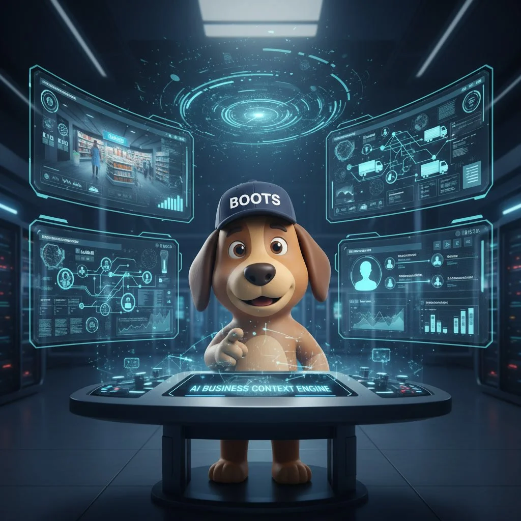 Institutional Memory Engine visual that represents AI solutions for small businesses powered by Boots On The Ground AI.