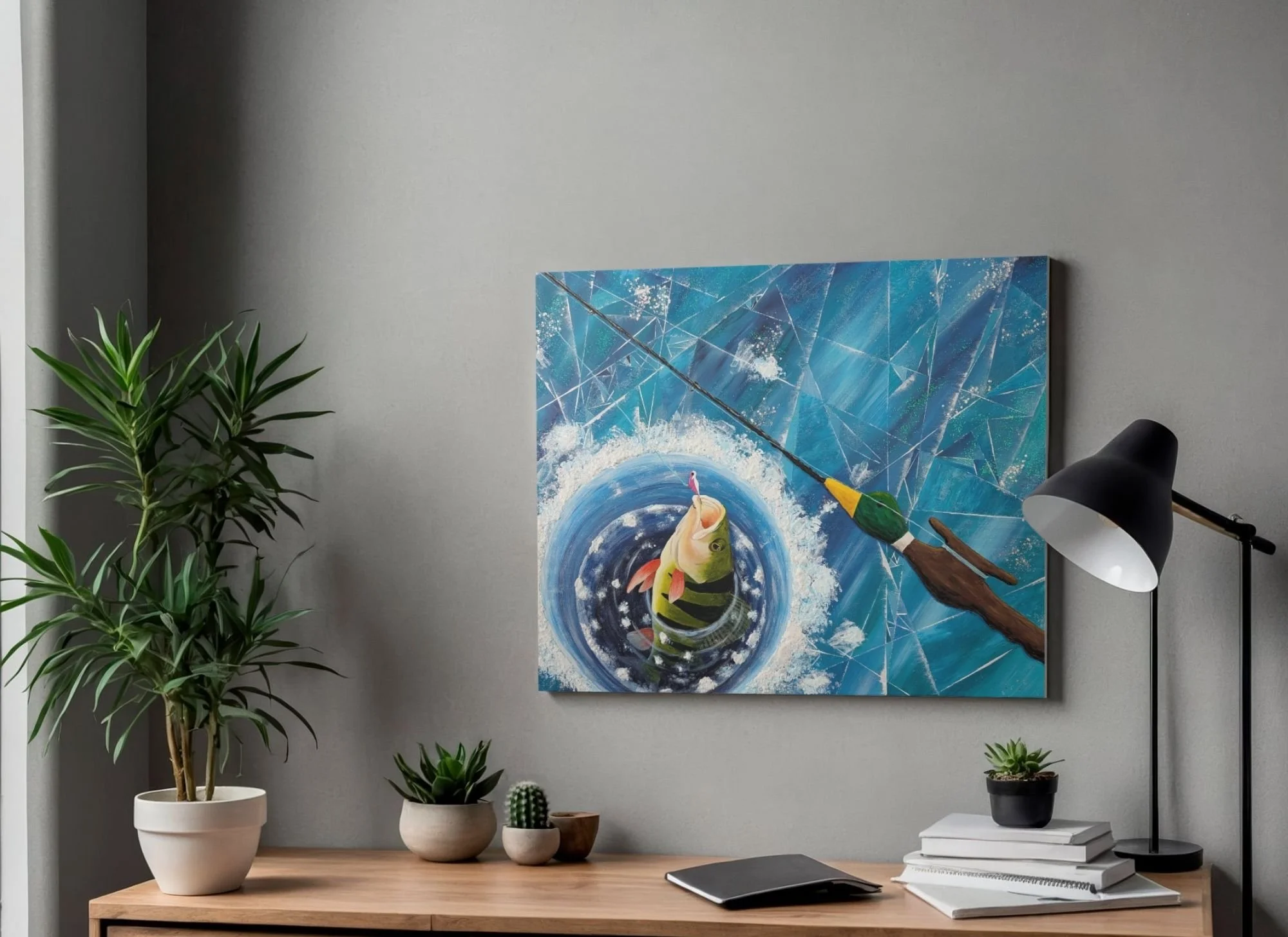 ice-fishing-perch-Green-Hornet-HL-Wirtner-office-mixed-media.jpg