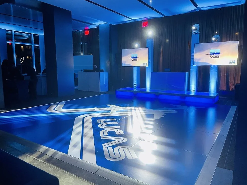 Riverpark Bar Mitzvah Event with Floor Decal.webp