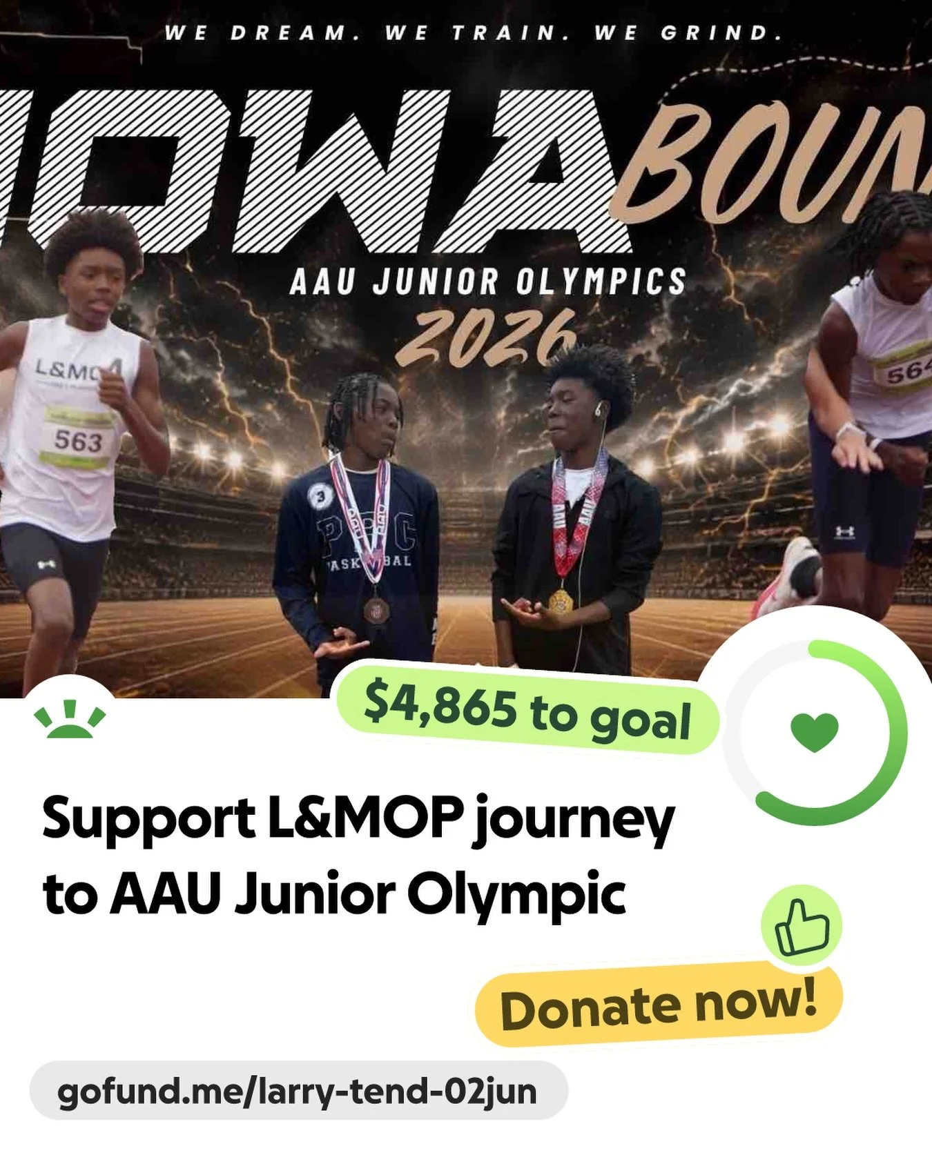 🏃🏽&zwj;♂️❤️ Continue to help our L&amp;M Obey Purpose Athletes Reach the AAU Junior Olympics! ❤️🏃🏽&zwj;♀️

We&rsquo;re incredibly thankful that several of our L&amp;M Obey Purpose athletes have qualified for the AAU Junior Olympics at Drake Unive