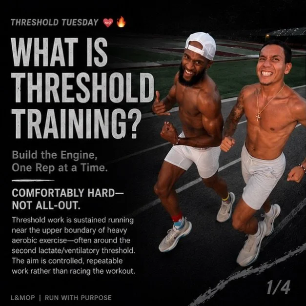 Threshold Tuesday 🫀🔥

What is threshold training, why does it matter, and how do we use it? Swipe through ➡️ as we break down how controlled threshold work helps build the aerobic strength, sustainable speed, and durability that middle- and distanc