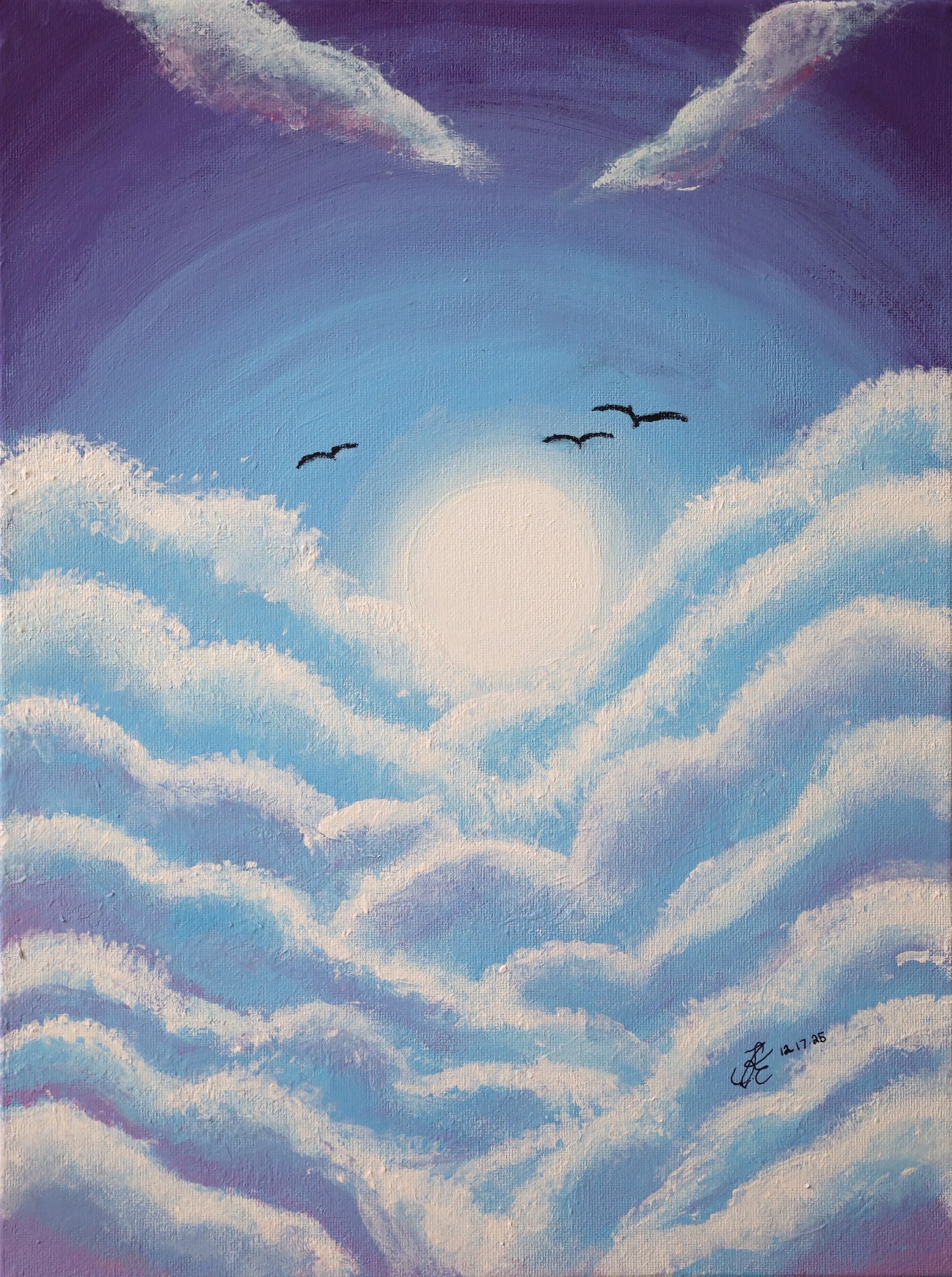 Above the Clouds by Savannah Kenner, Acrylic, Grade 8, Benjamin D. Foulois Creative and Performing Arts Academy , Teacher: Marla Tolson, Prince George's County Public Schools