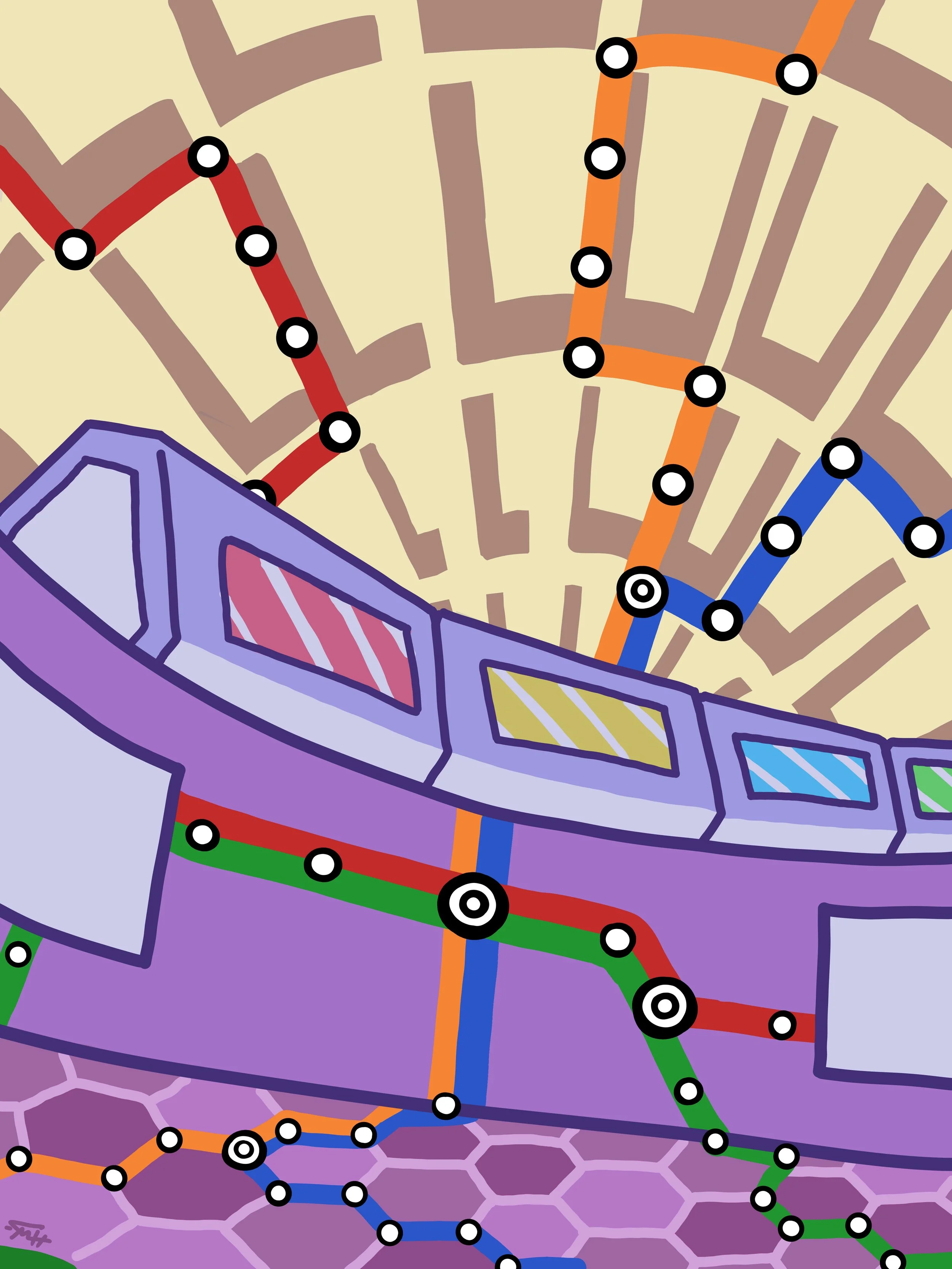 Welcome to the DC Metro by Margaret Howell, Digital Illustration, Grade 11, Richard Montgomery High School, Teacher: Addison Coryell, Montgomery High School Public Schools