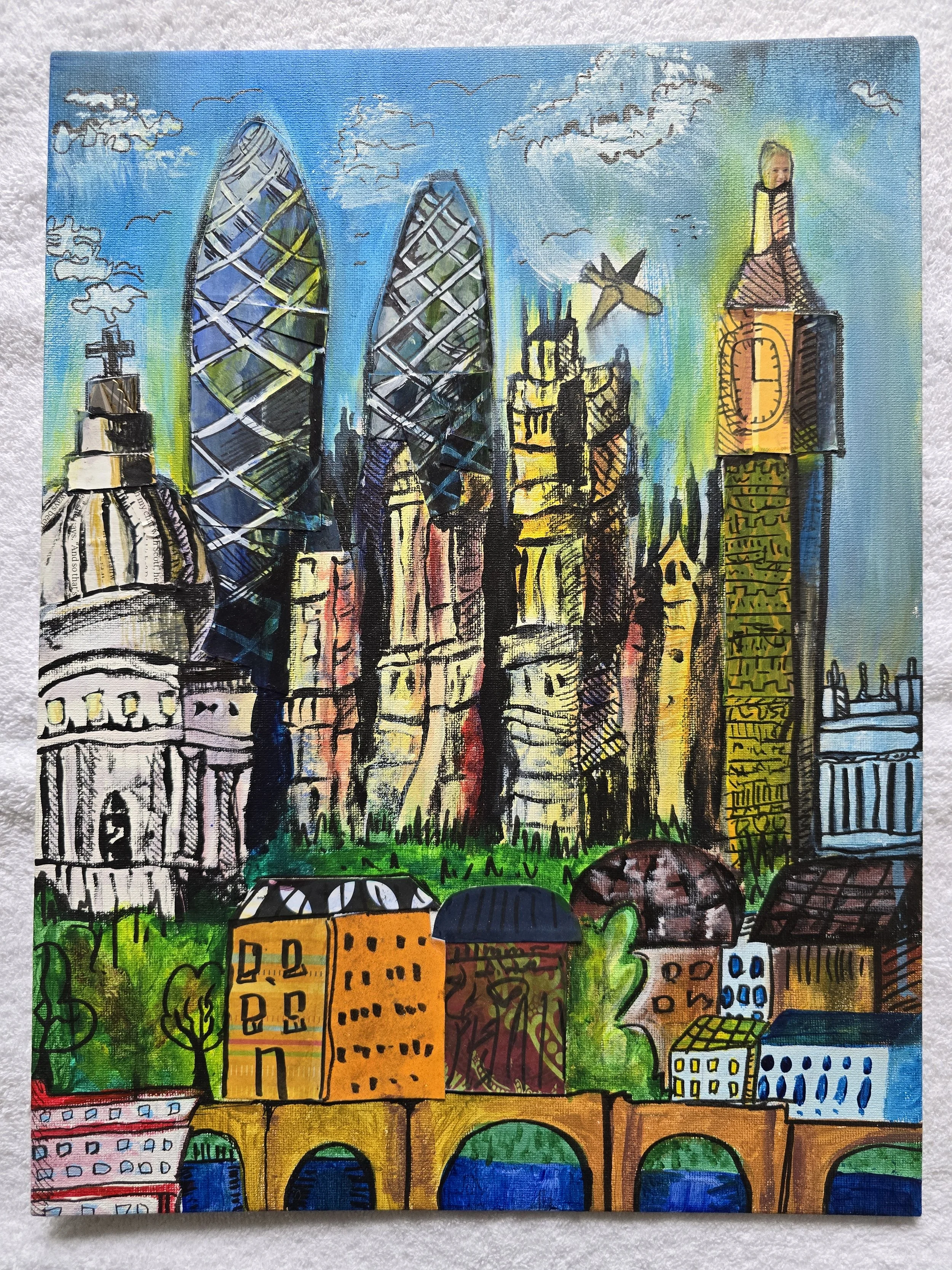 London by Evelyn Yang, Acrylic, Grade 8, Lakelands Park Middle School, Montgomery County Public Schools