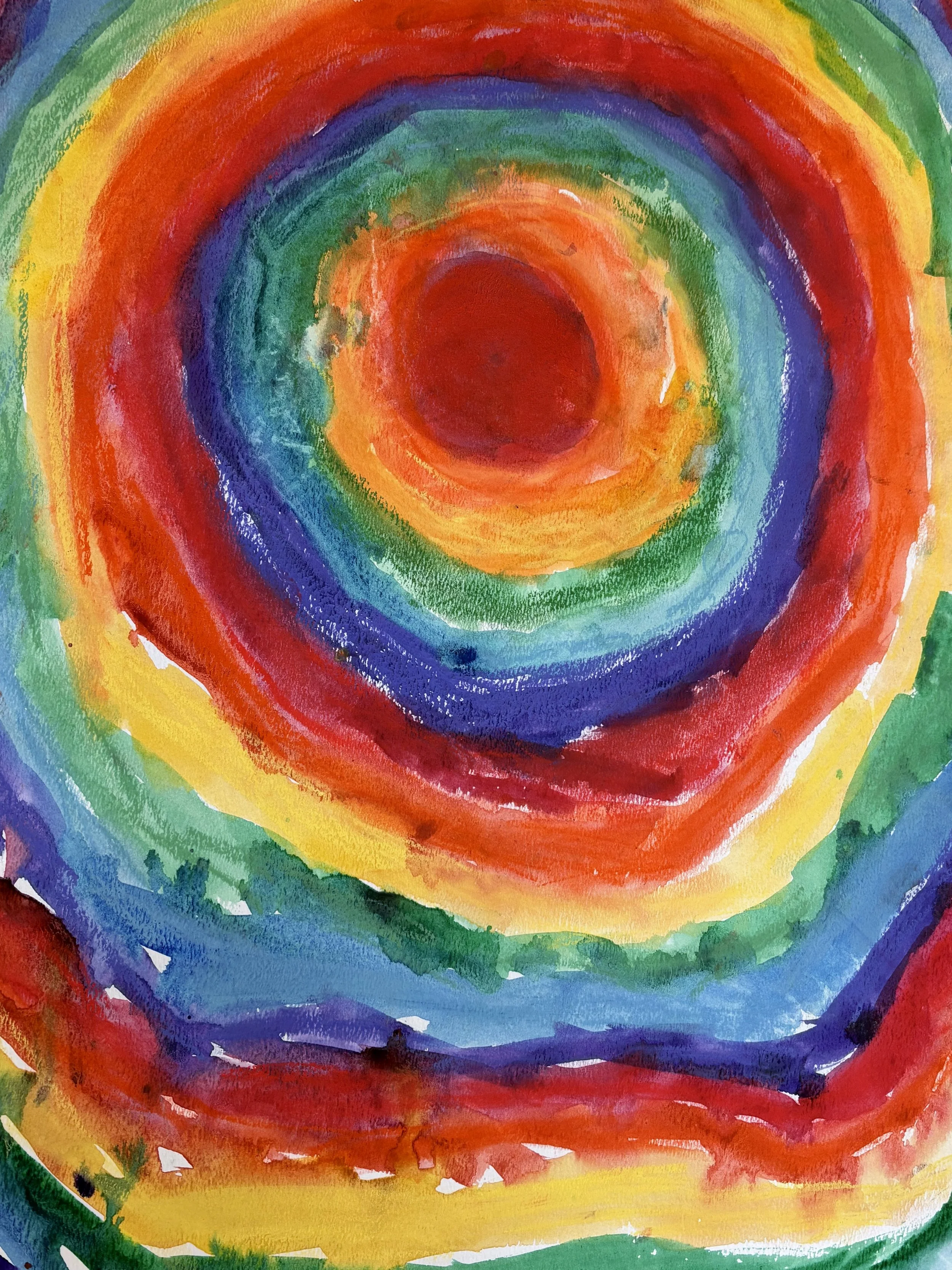 Color Study by Addison Neall, Chalk Pastel and Watercolor, Kindergarten, Church Hill Elementary, QACPS