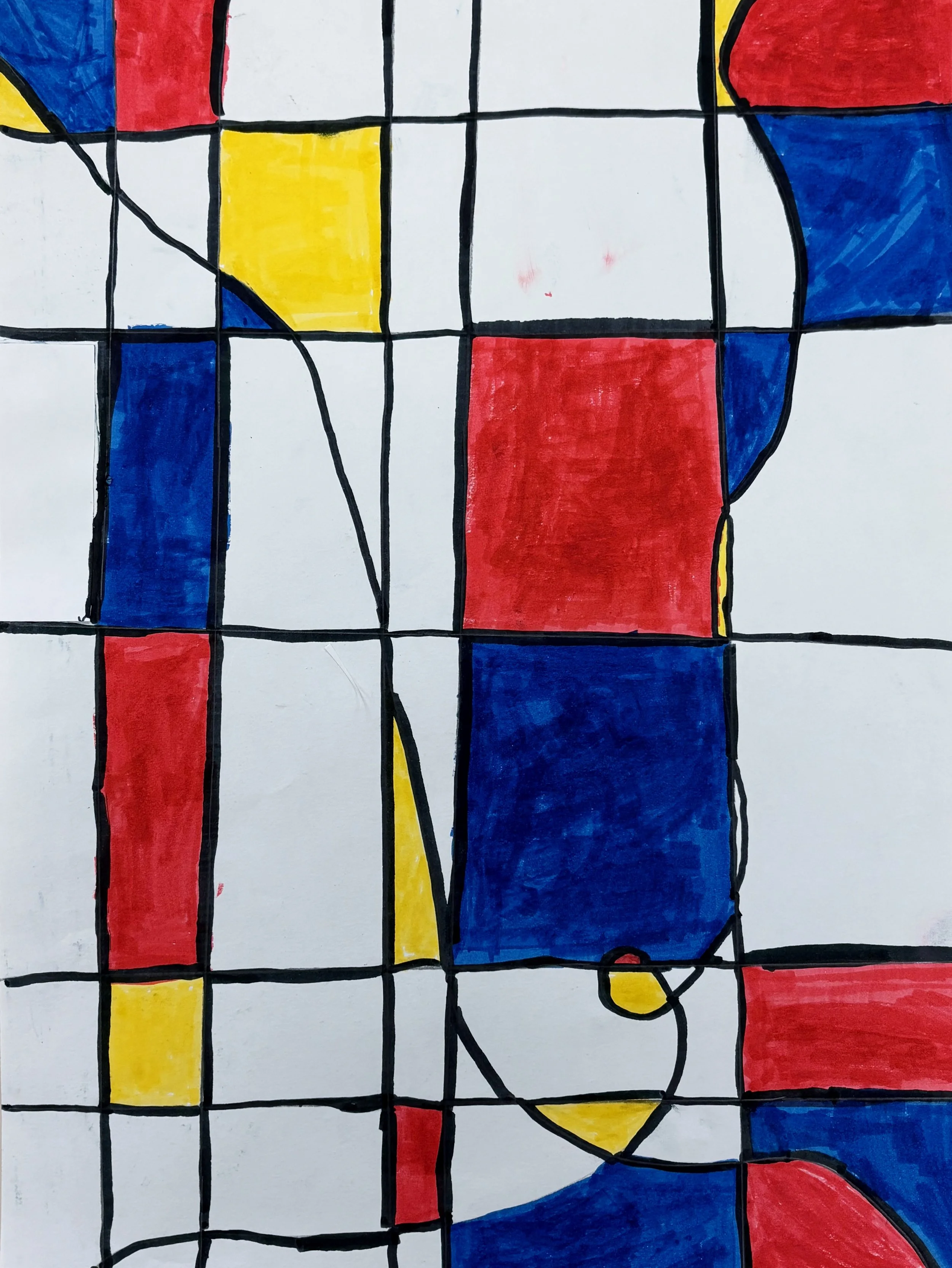 Tribute to Mondrian by Julianne Mullins, Marker, Grade 3, Church Hill Elementary, QACPS