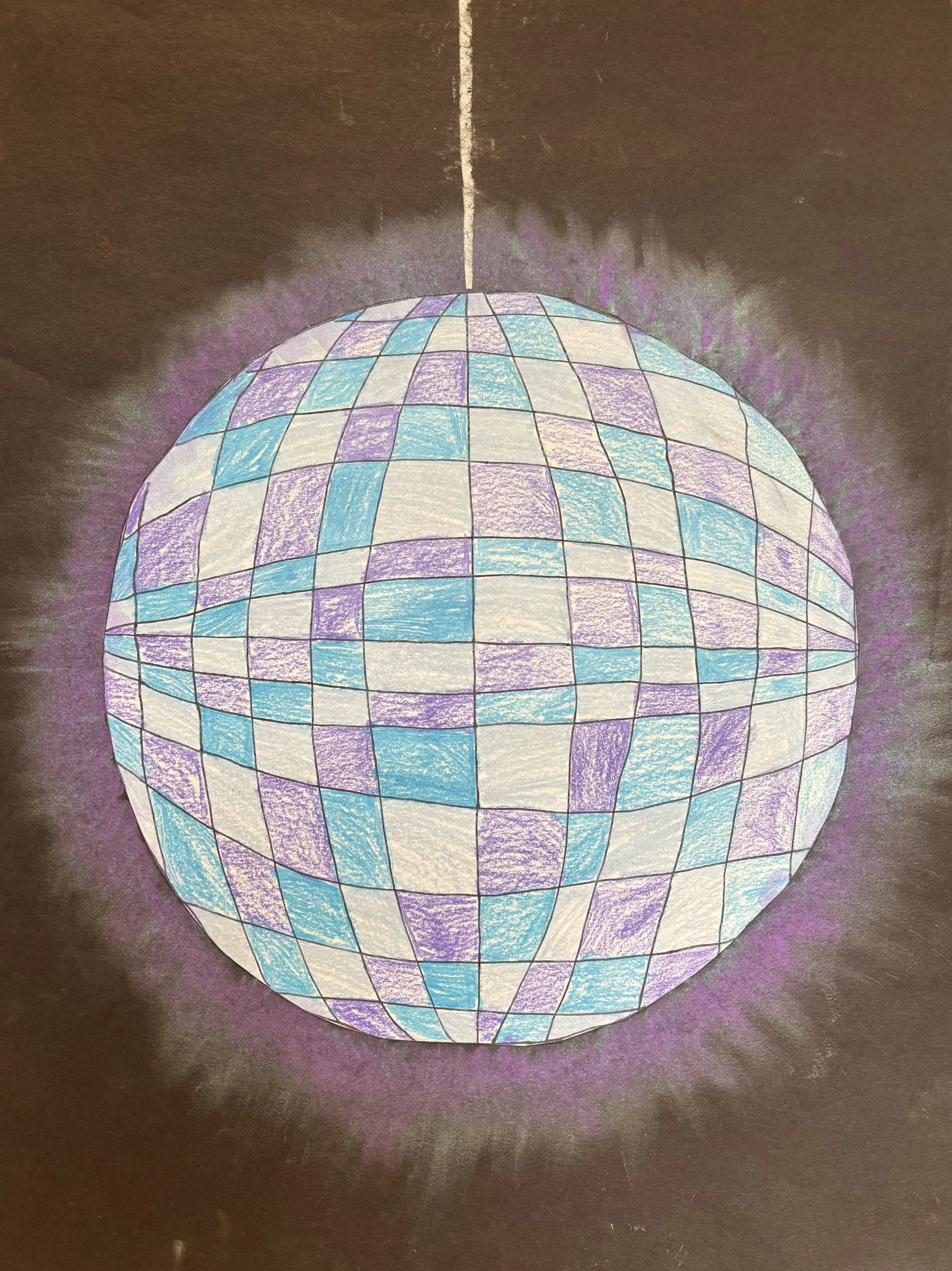 Cool Disco by Evan Mariner, Color Pencil and Chalk Pastel, Grade 4, Church Hill Elementary, QACPS