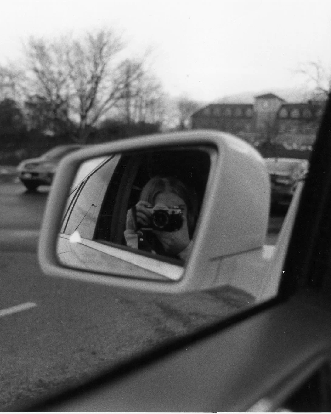 Car Mirror by Lily Barnowski, Silver Gelatin Print, Grade 11, Glenelg High School, Teacher: Rachel Stein, Howard County Public Schools