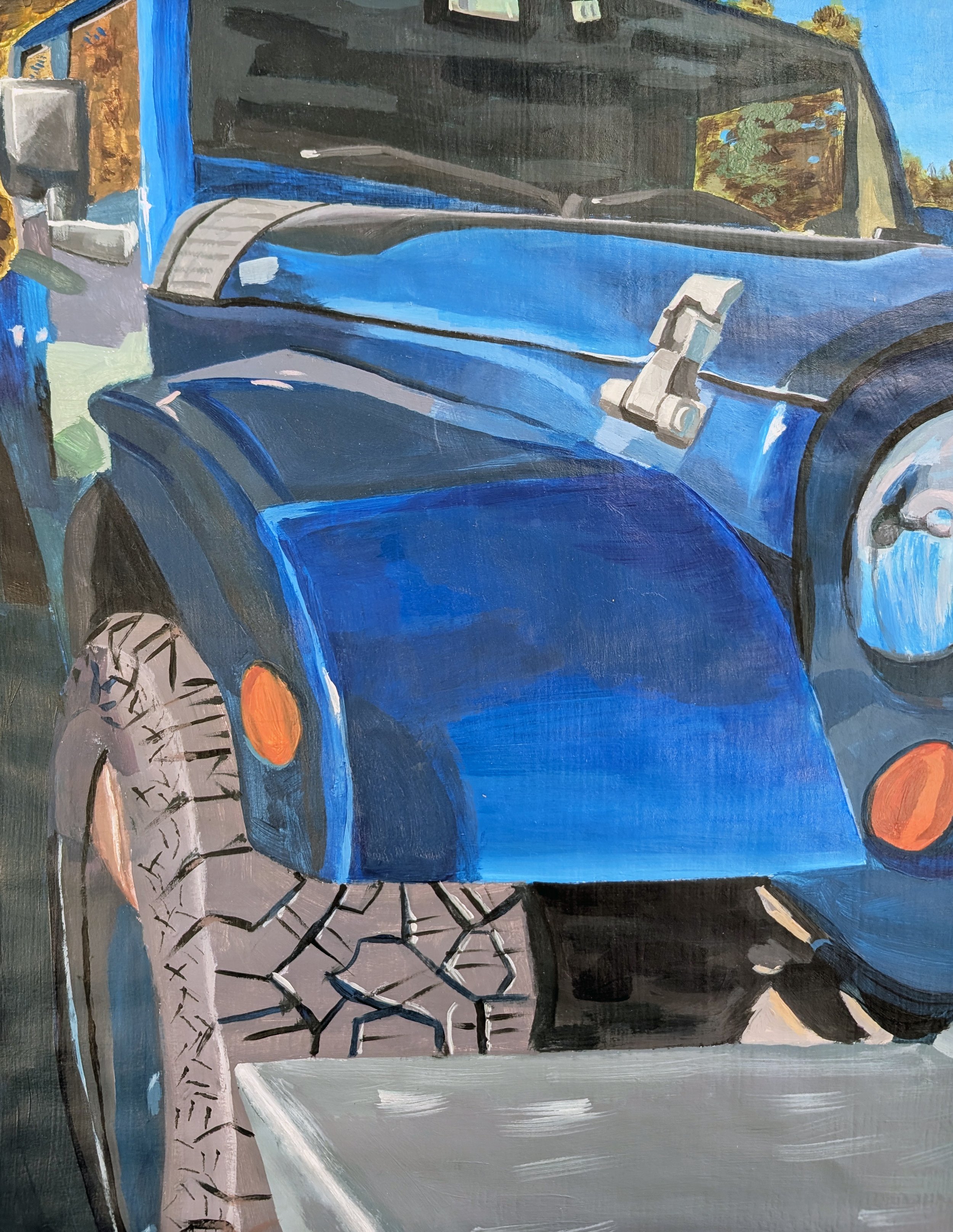 The Jeep by Lola Lugard, Acrylic, Grade 11, Liberty High School, Teacher: Lauren Latané-Valis, Carroll County Public Schools