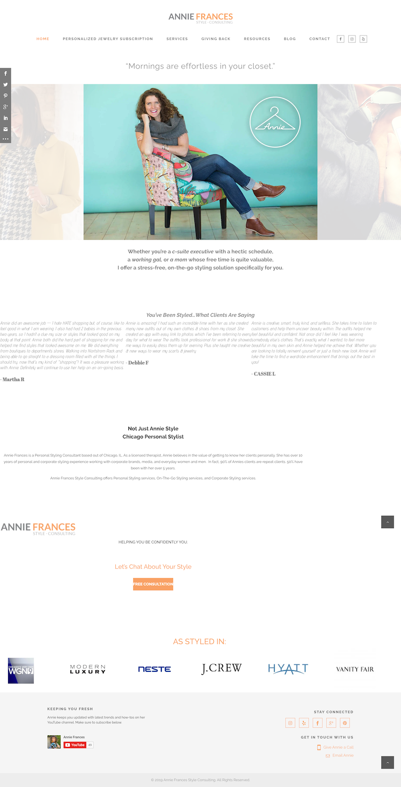 Previous Website for Not Just Annie Style