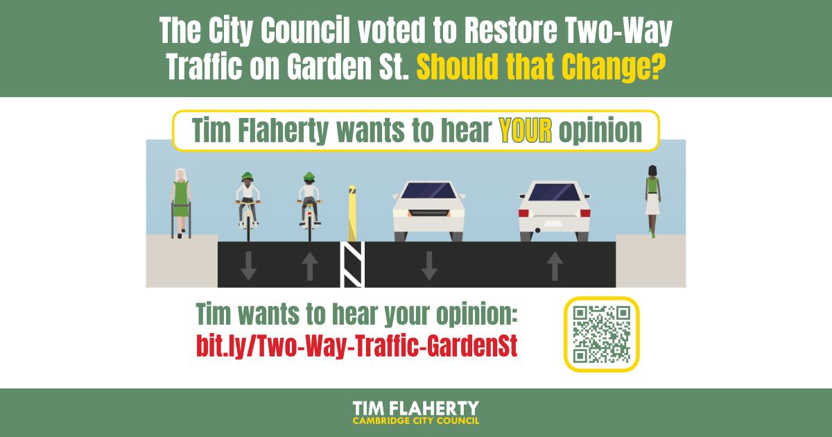 The City Council Voted to Restore Two-Way Traffic on Garden Street. Should that Change?