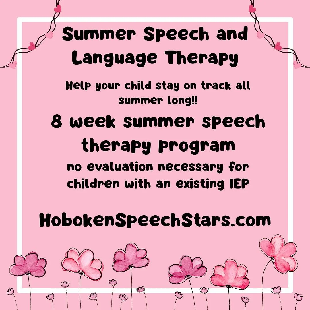 Looking for summer speech help for your little one? 8 week treatment sessions available (no evaluation required for a child with a preexisting IEP!). Location is flexible, in your home/childcare center, or teletherapy!!!#hoboken #speechteletherapy #s