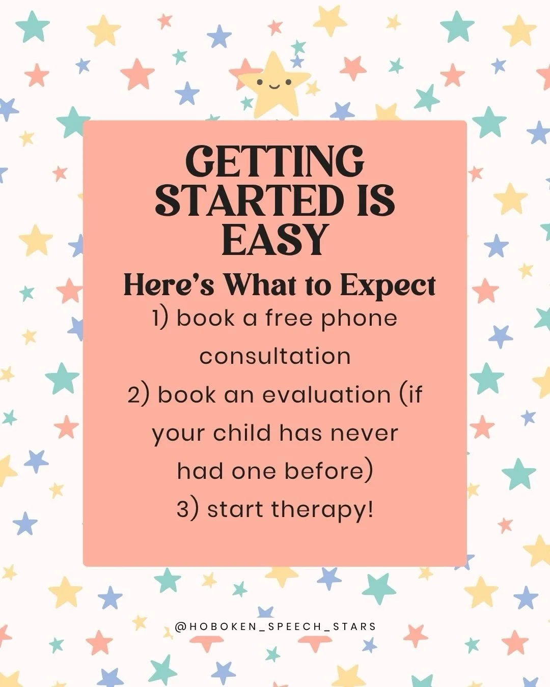 Here&rsquo;s how to get started with #speechtherapy through Hoboken Speech Stars. Contact us today via email or through our site to get an evaluation for your child! #hoboken #jerseycity