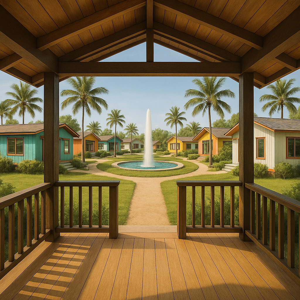Mid-Century Porch Overlooking Vibrant Community.png
