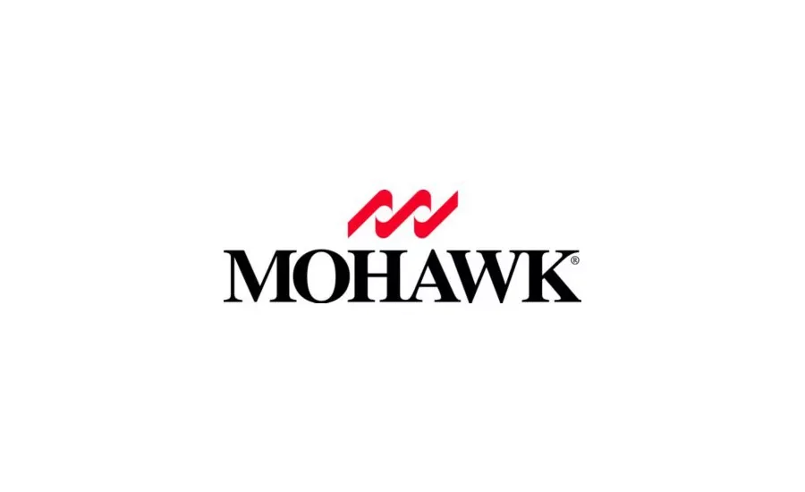 The logo of MOHAWK with the brand name in black font and a red stylized design above it on a white background.