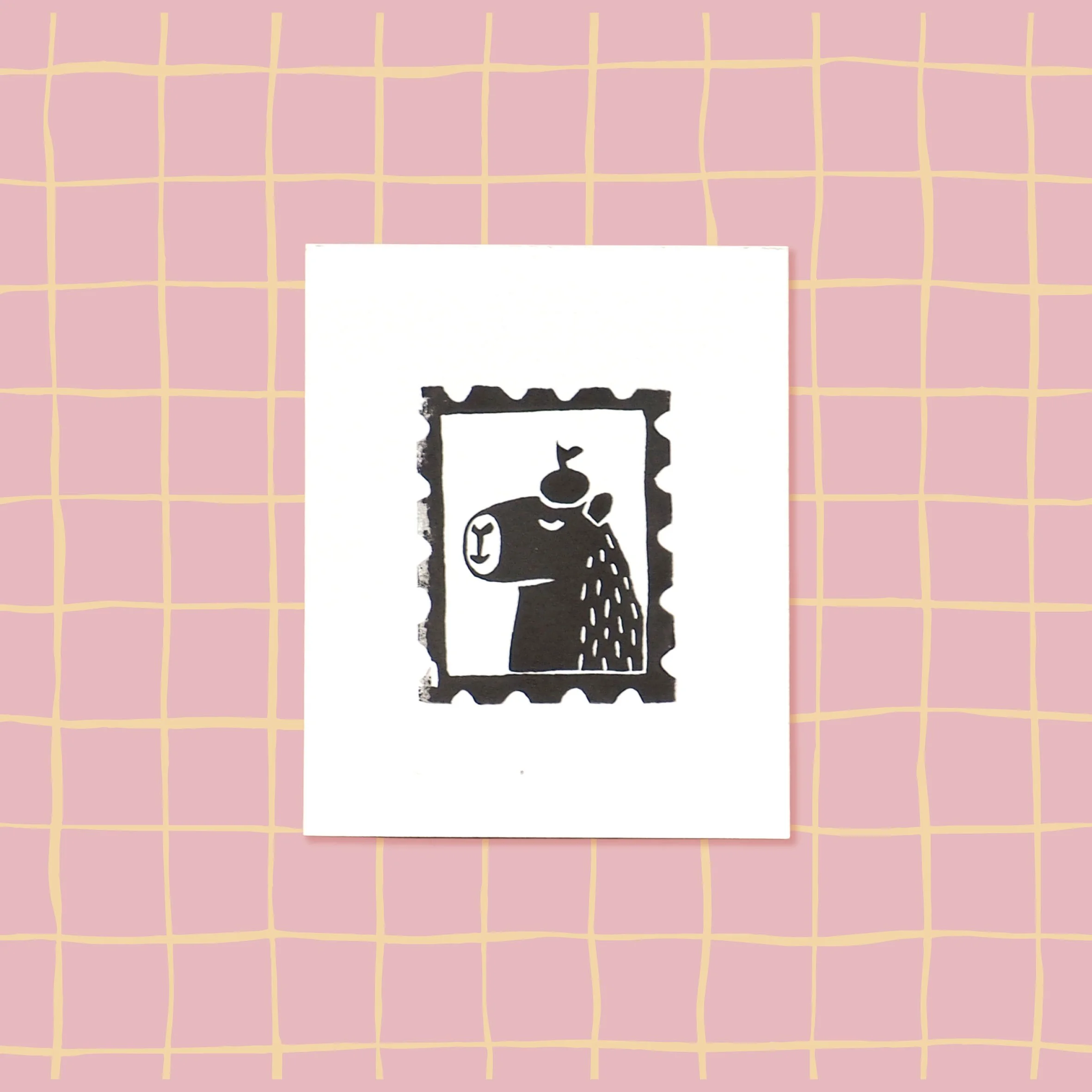 Mini Lino Print Capybara - 9 x 11 cm